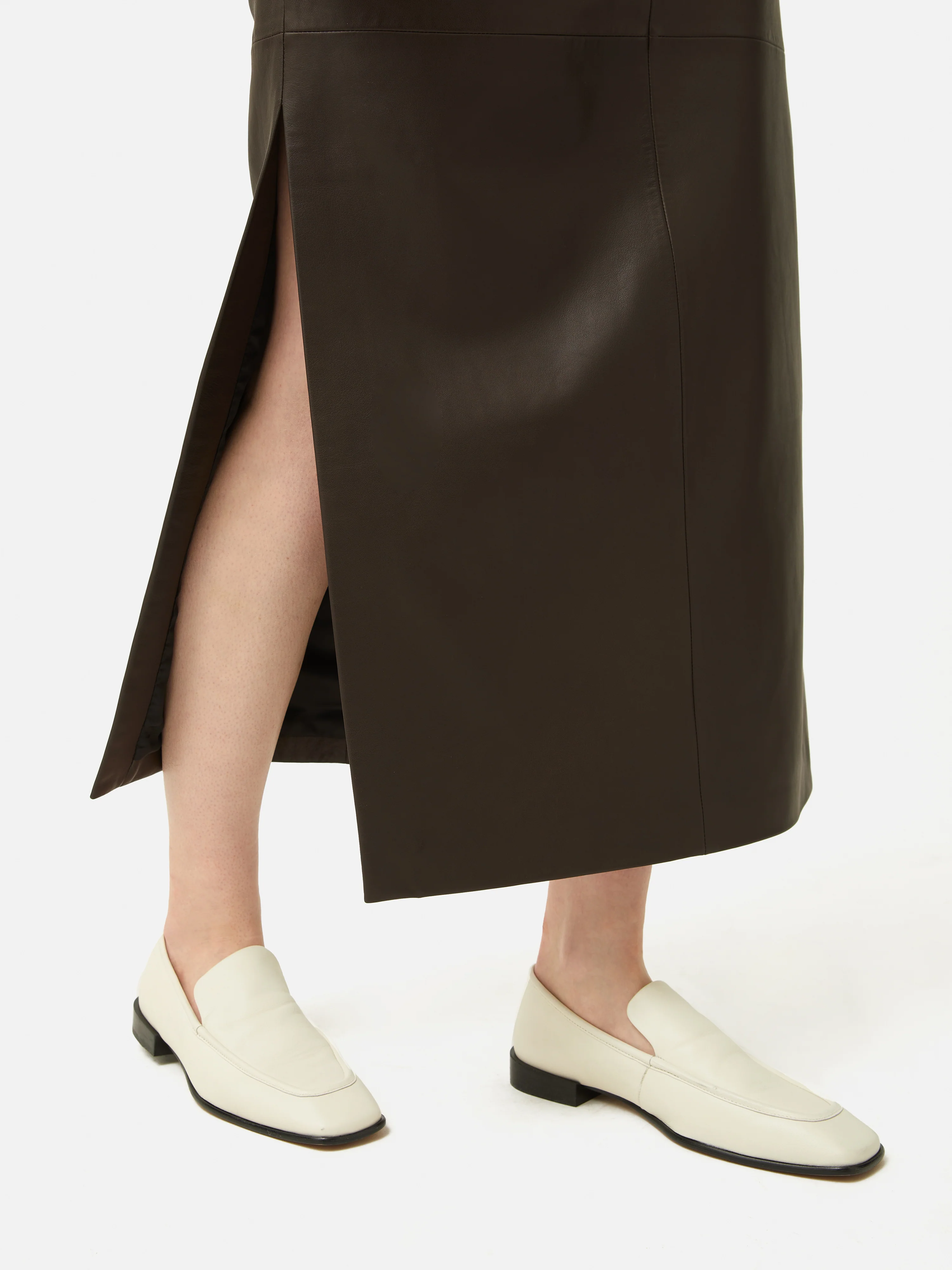 Leather Maxi Skirt | Chocolate - Image 4