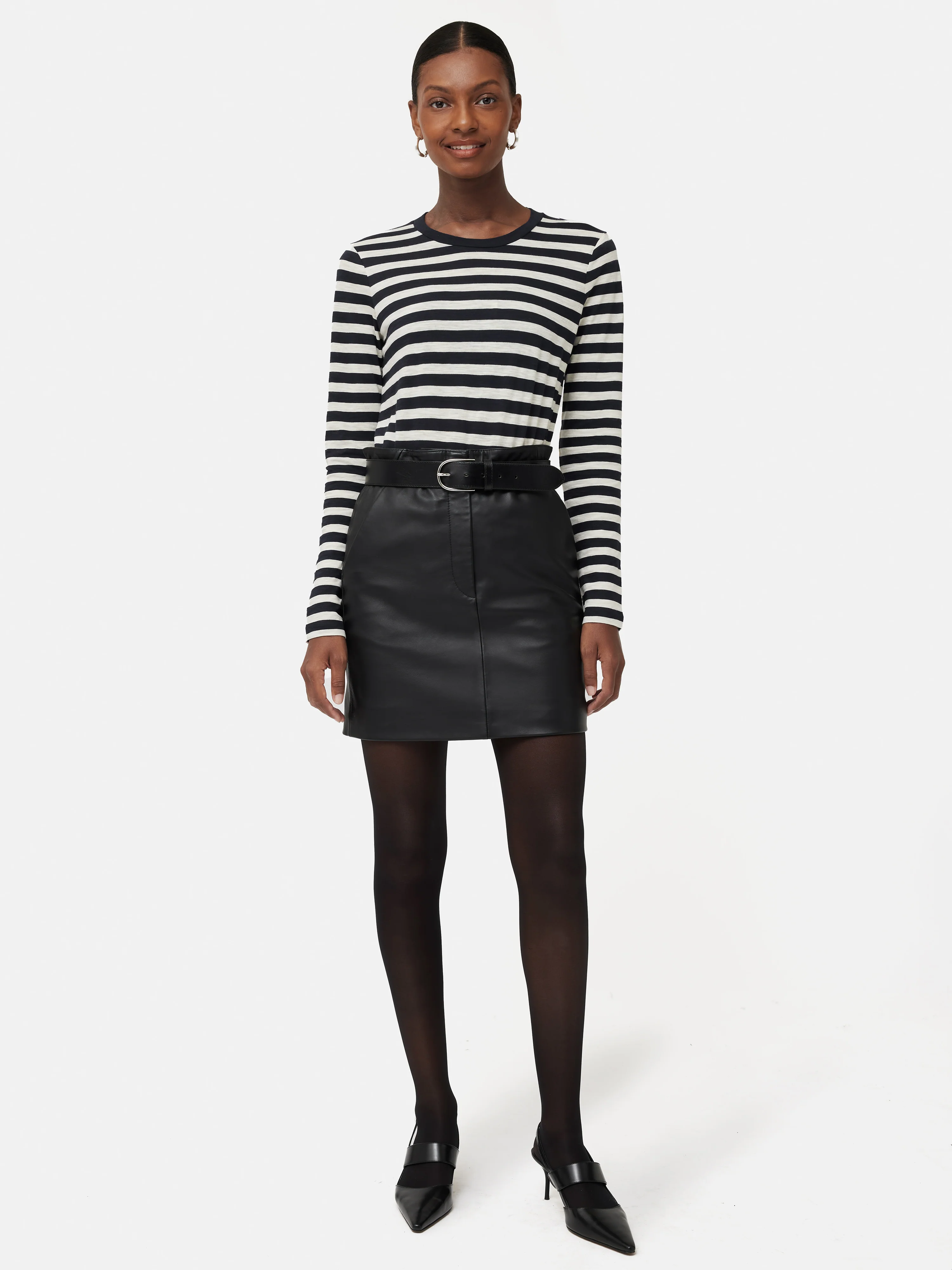 Leather Mini Skirt | Black - Image 4