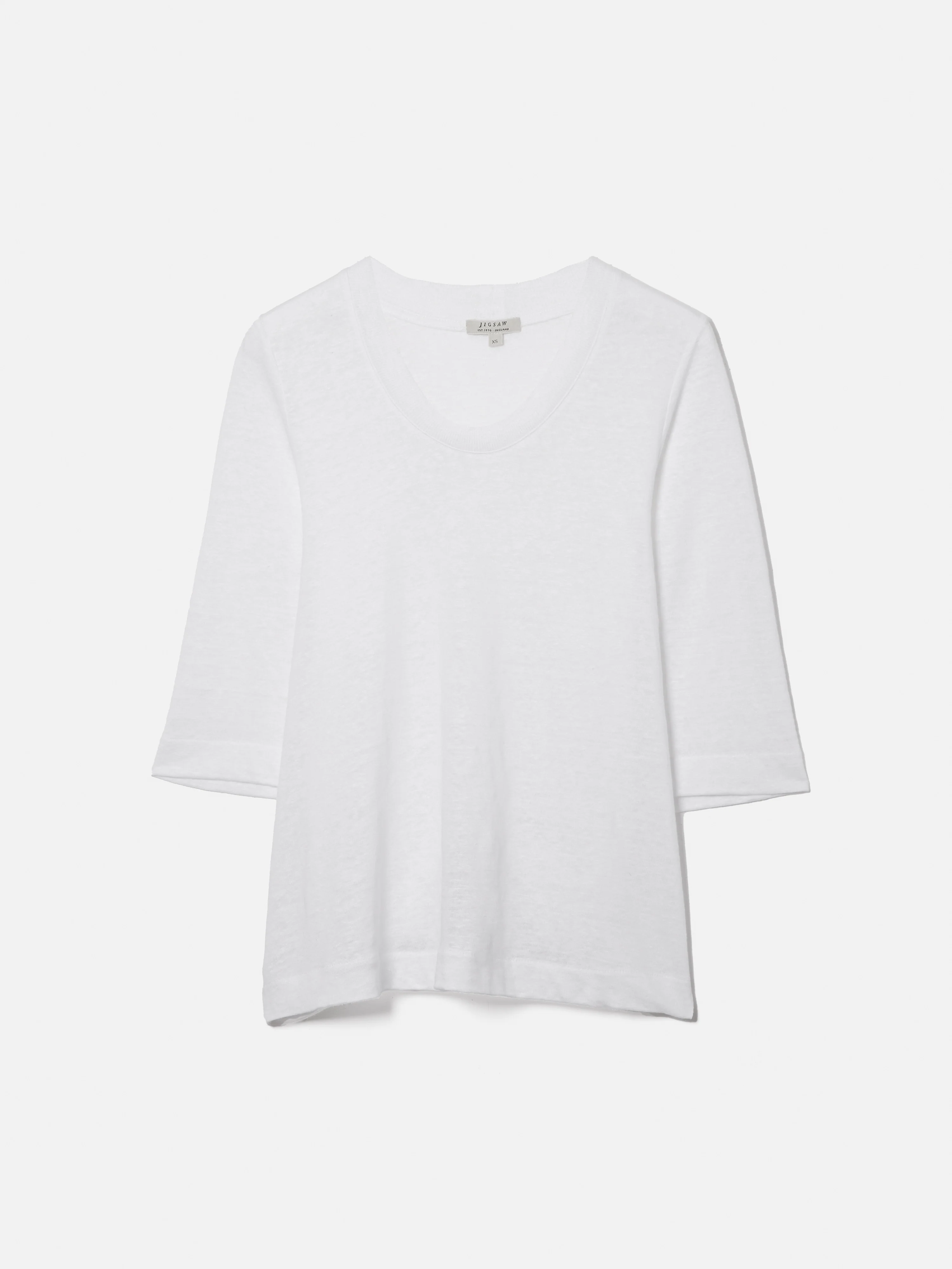 Linen Blythe Half Sleeve Tee | White - Image 8