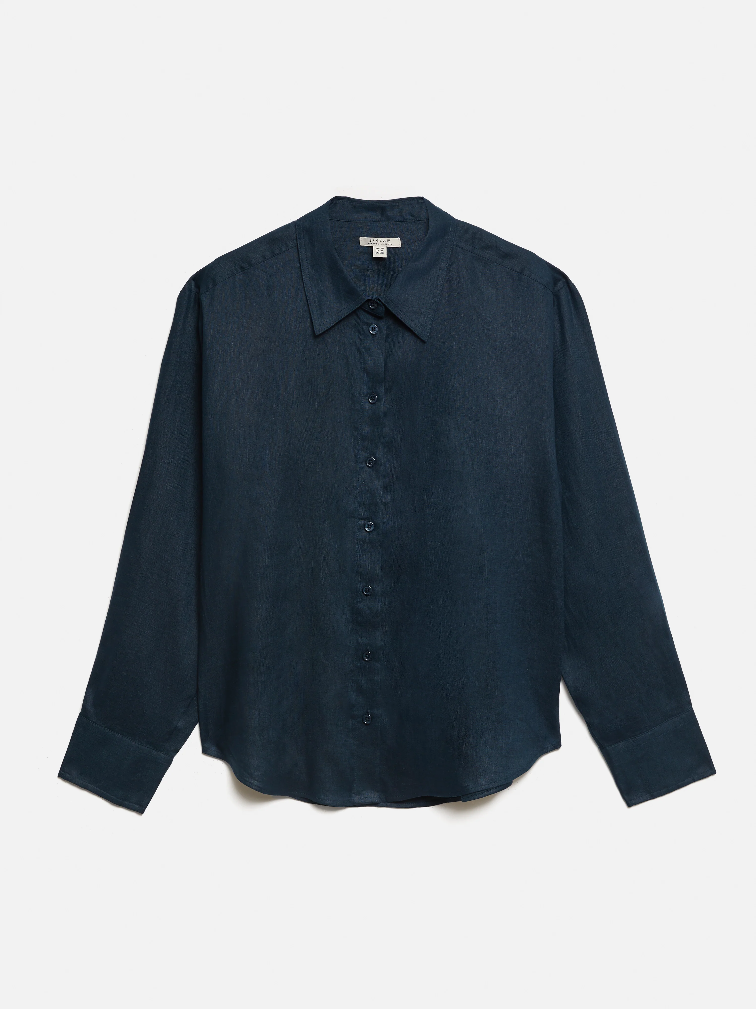 Linen Casual Shirt | Navy - Image 9