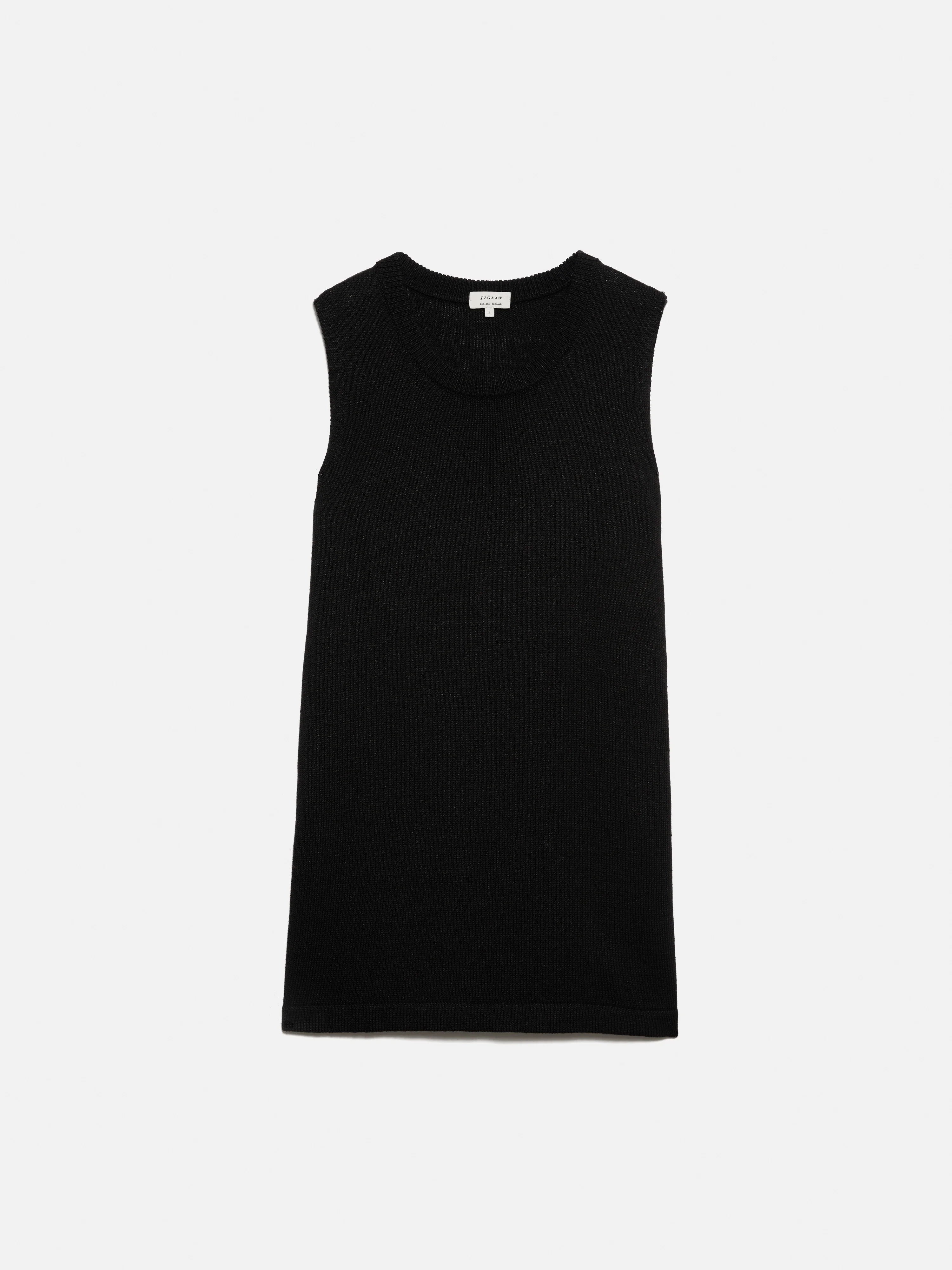 Linen Cotton Knitted Tunic | Black - Image 8
