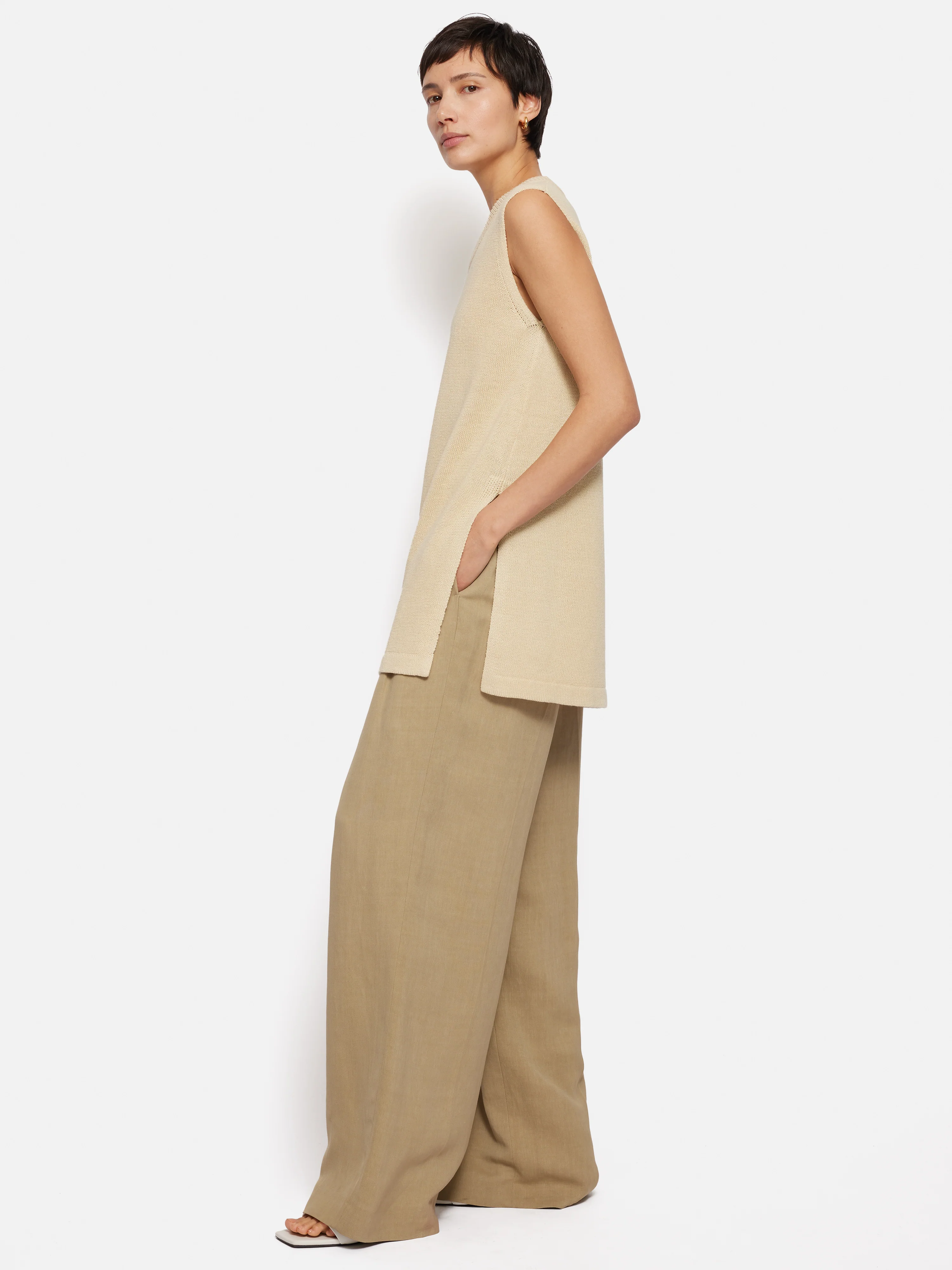 Linen Cotton Knitted Tunic | Cream - Image 6