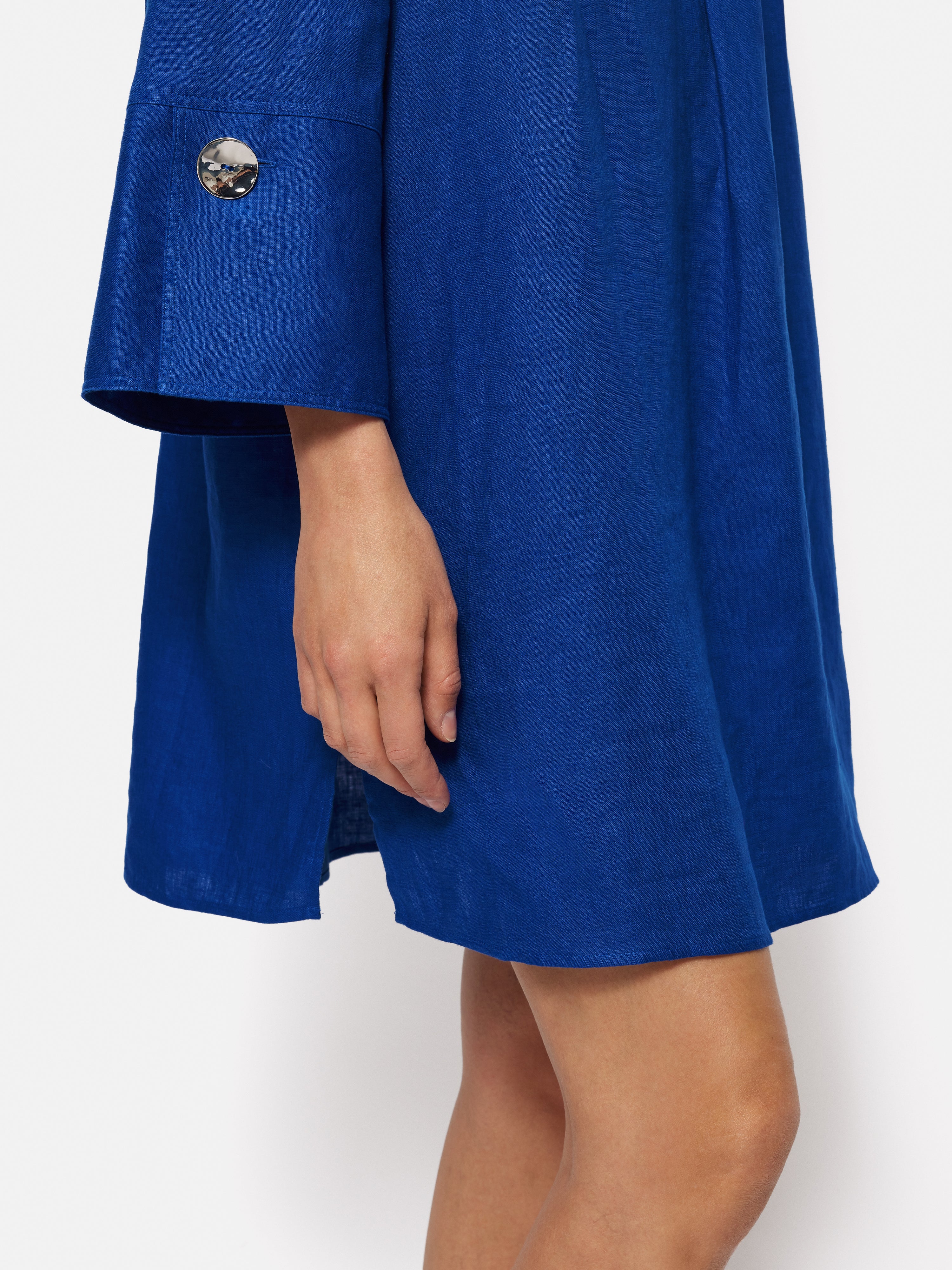 Linen Kaftan Dress | Blue - Image 3