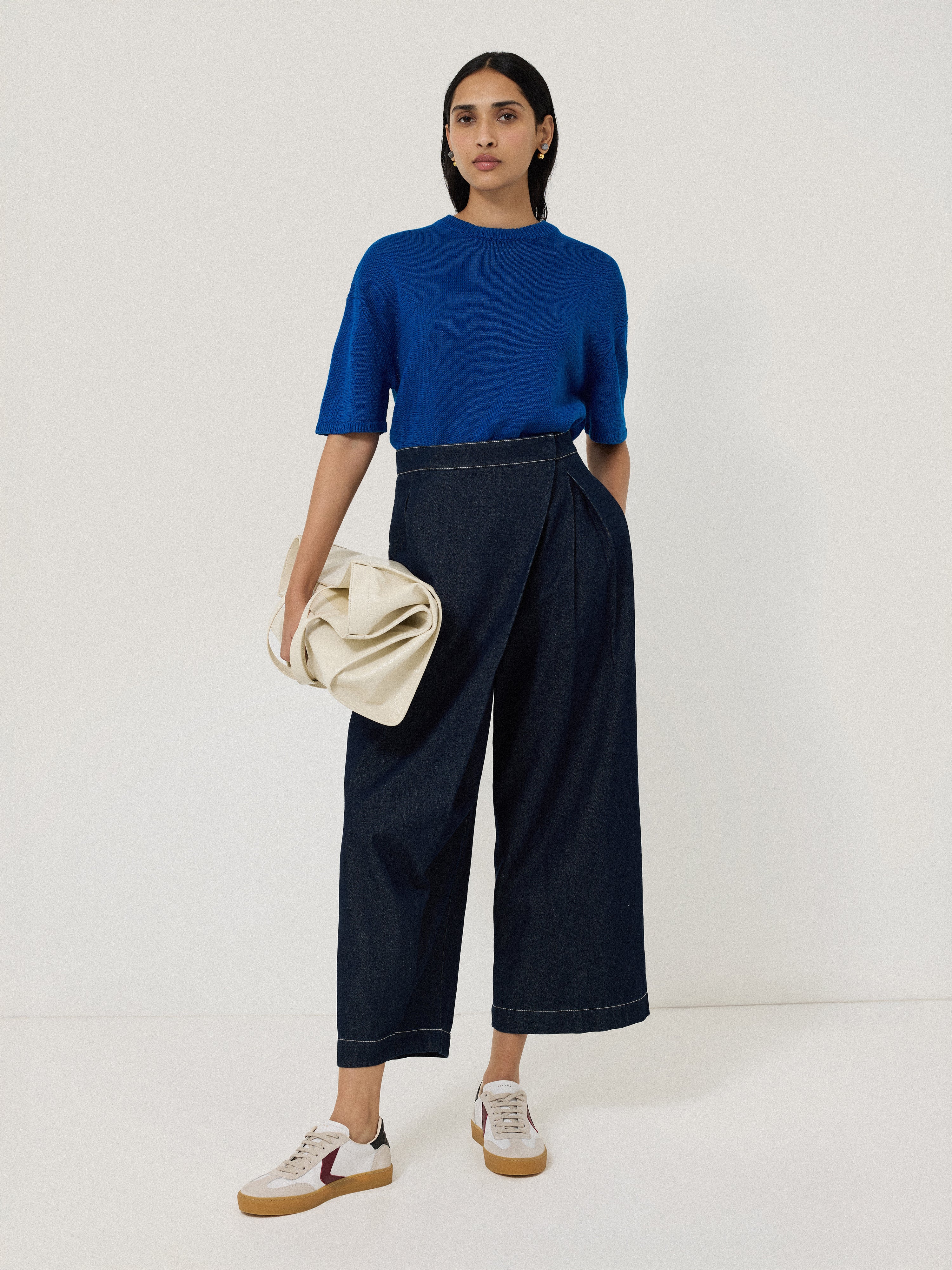 Linen Knitted Top | Blue - Image 5