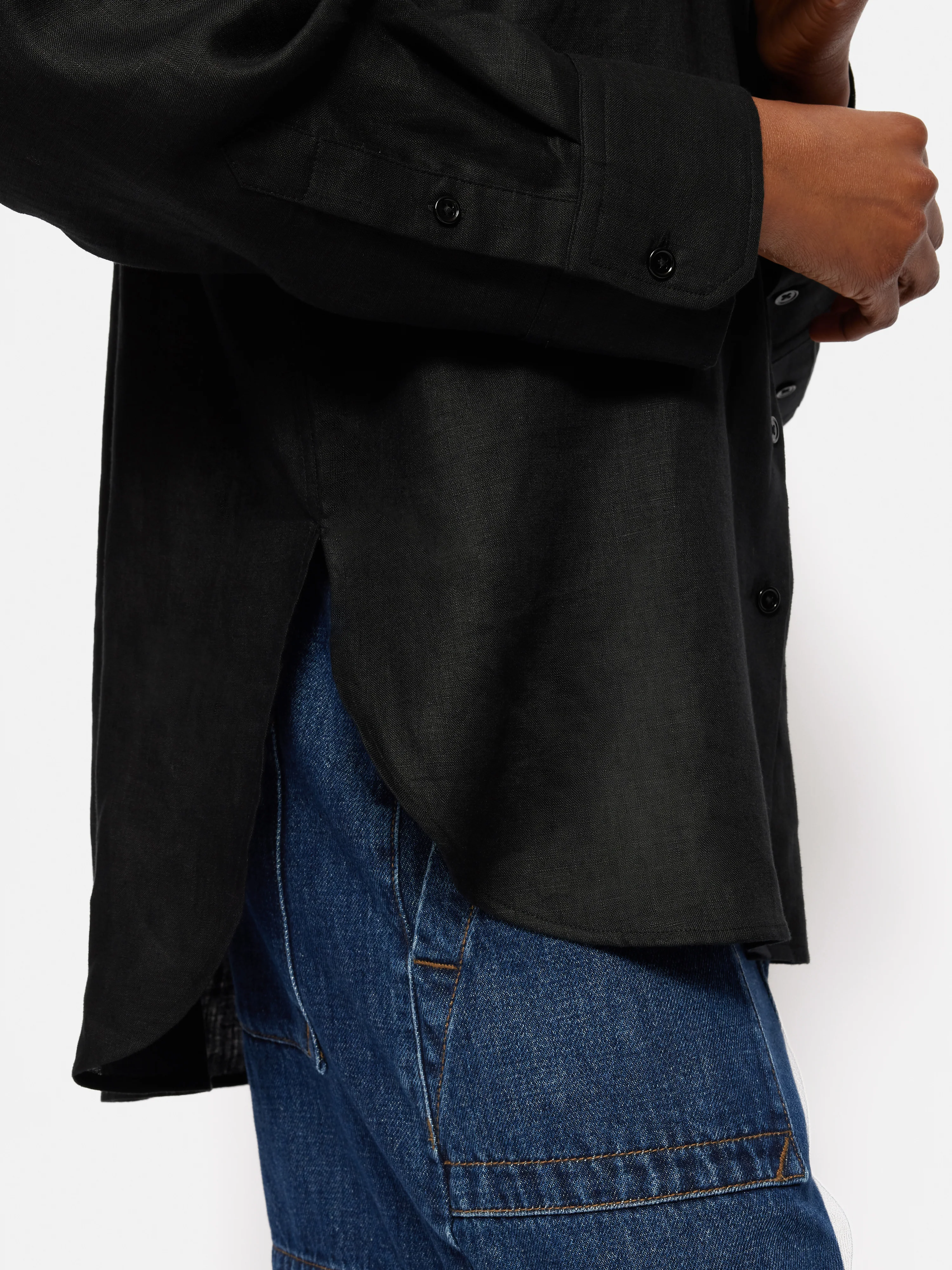 Linen Relaxed Shirt | Black - Image 4