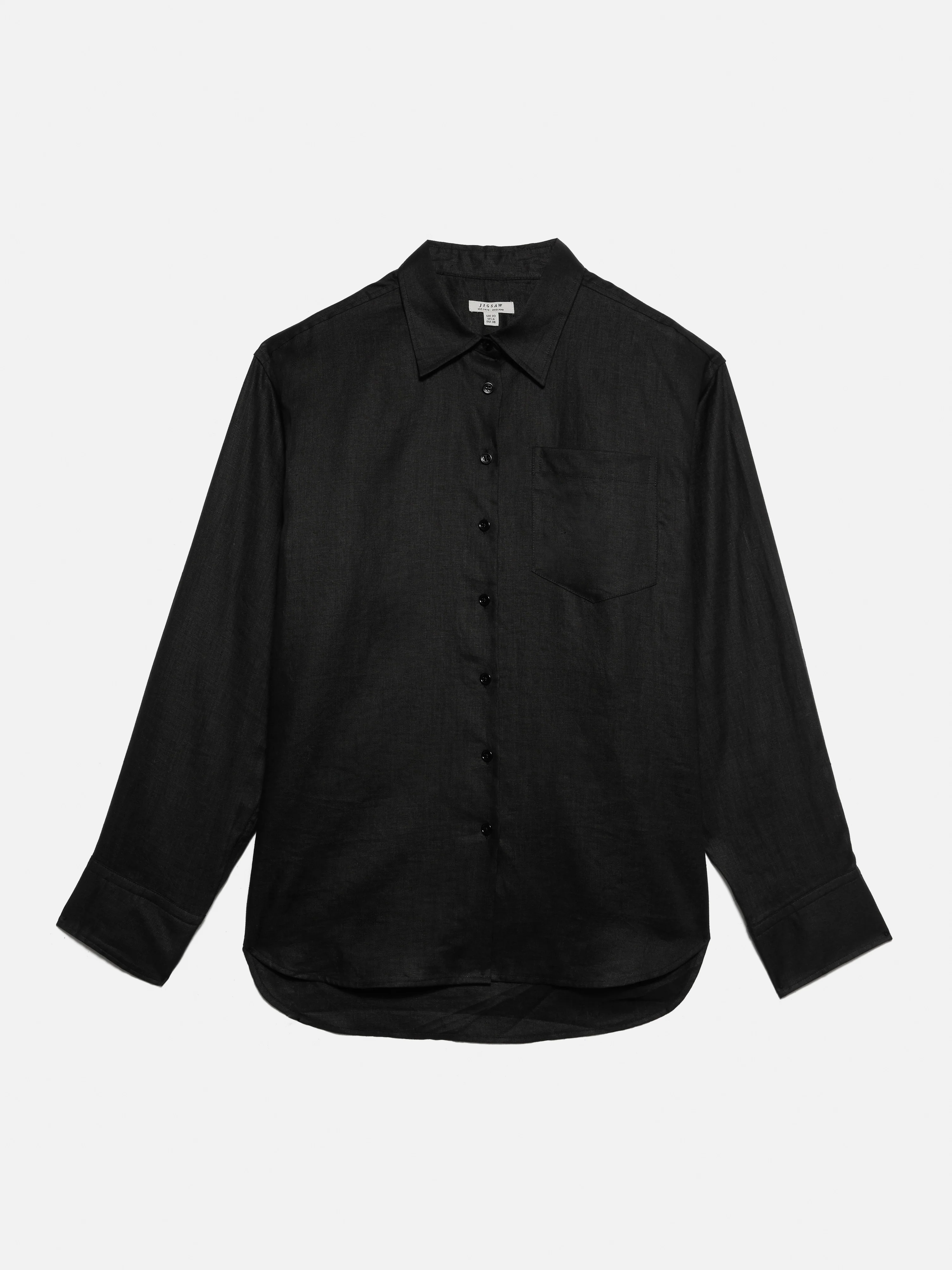 Linen Relaxed Shirt | Black - Image 9