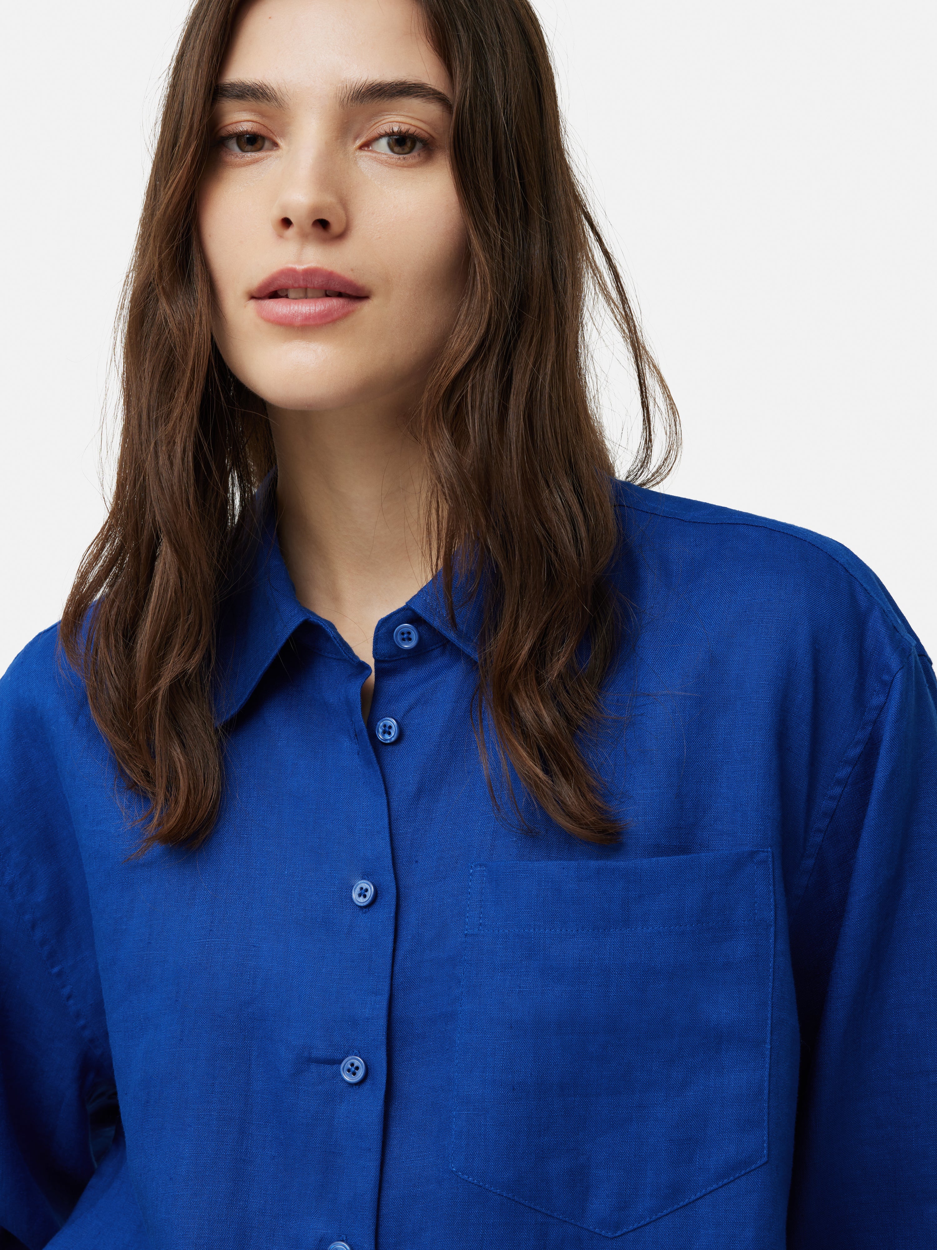 Linen Relaxed Shirt | Blue - Image 3