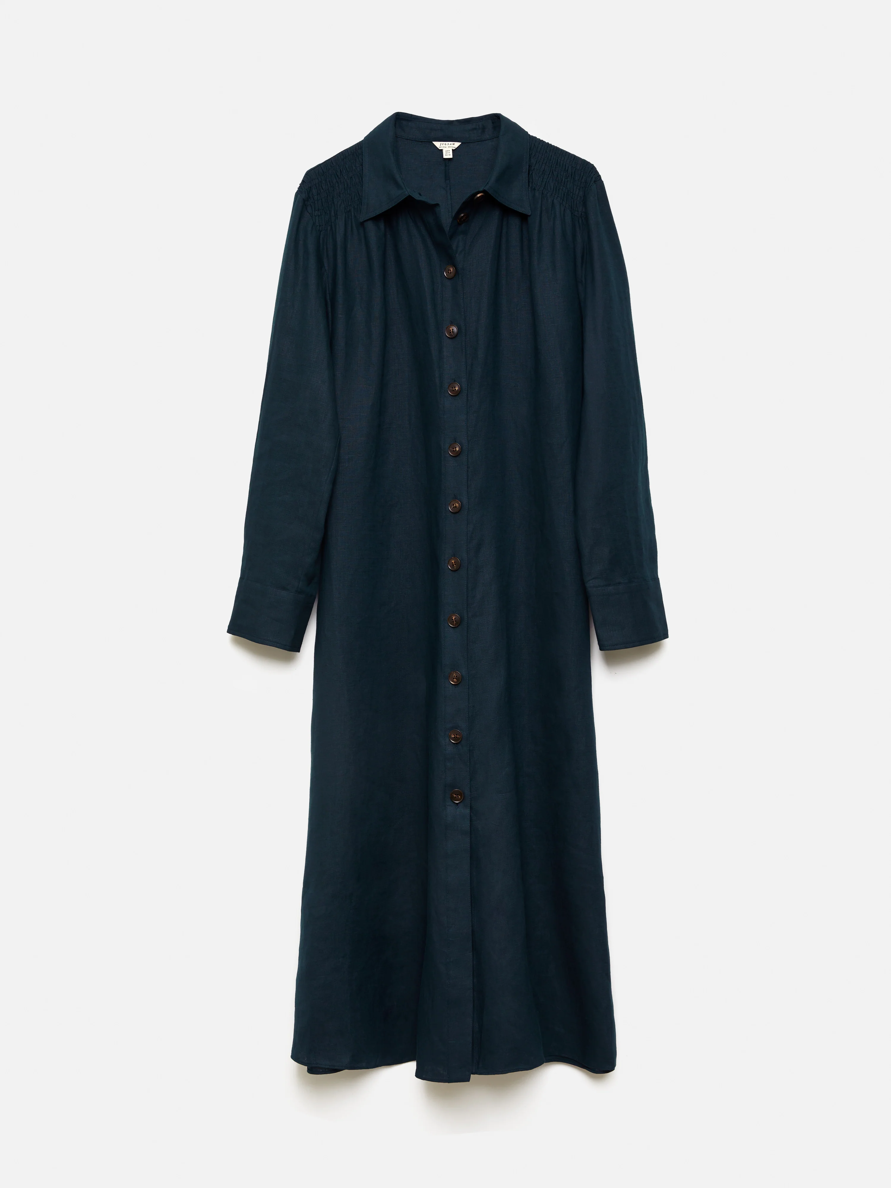 Linen Shirt Dress | Navy - Image 8