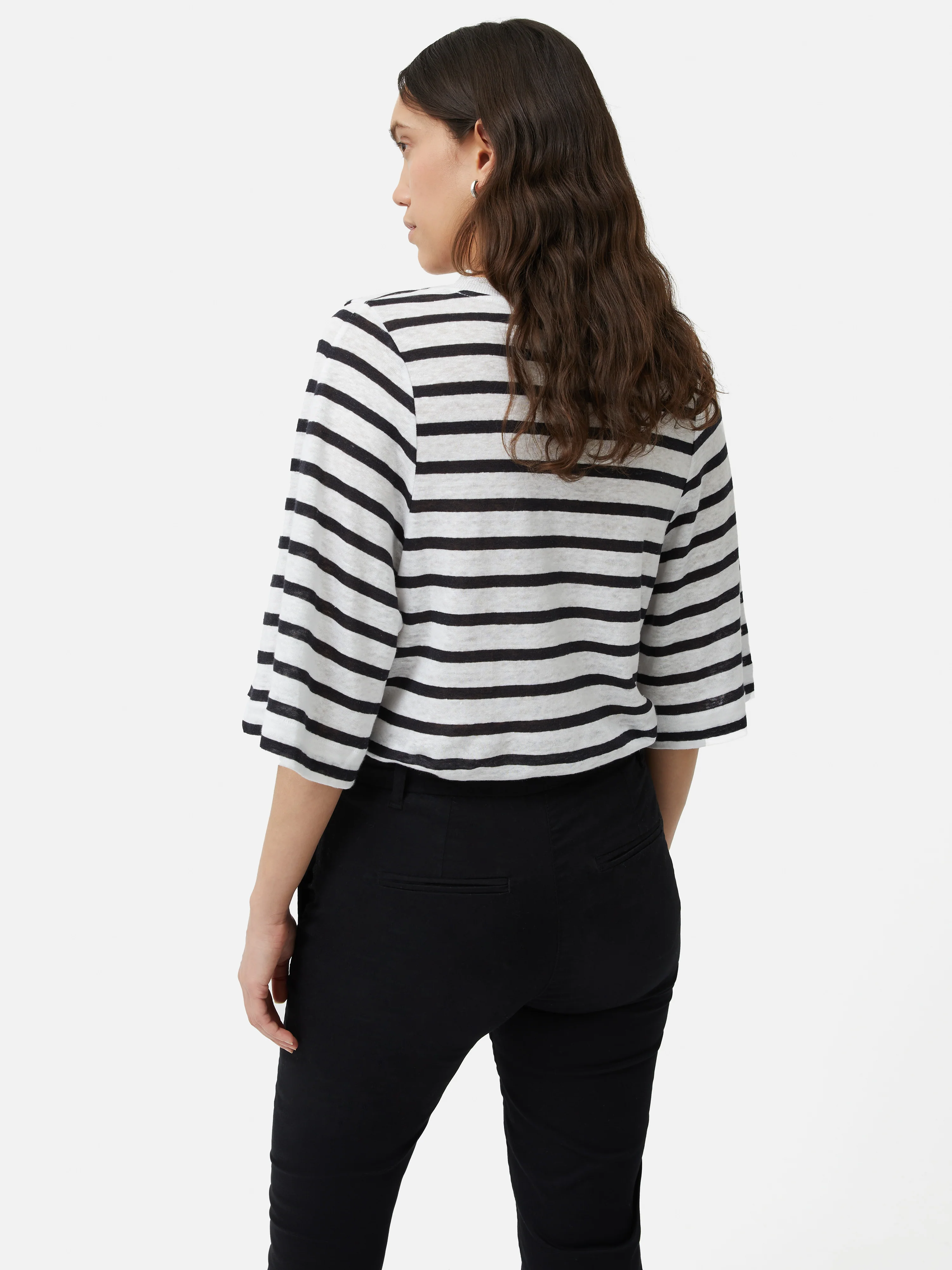 Linen Stripe Short Sleeve Tee | Navy - Image 5