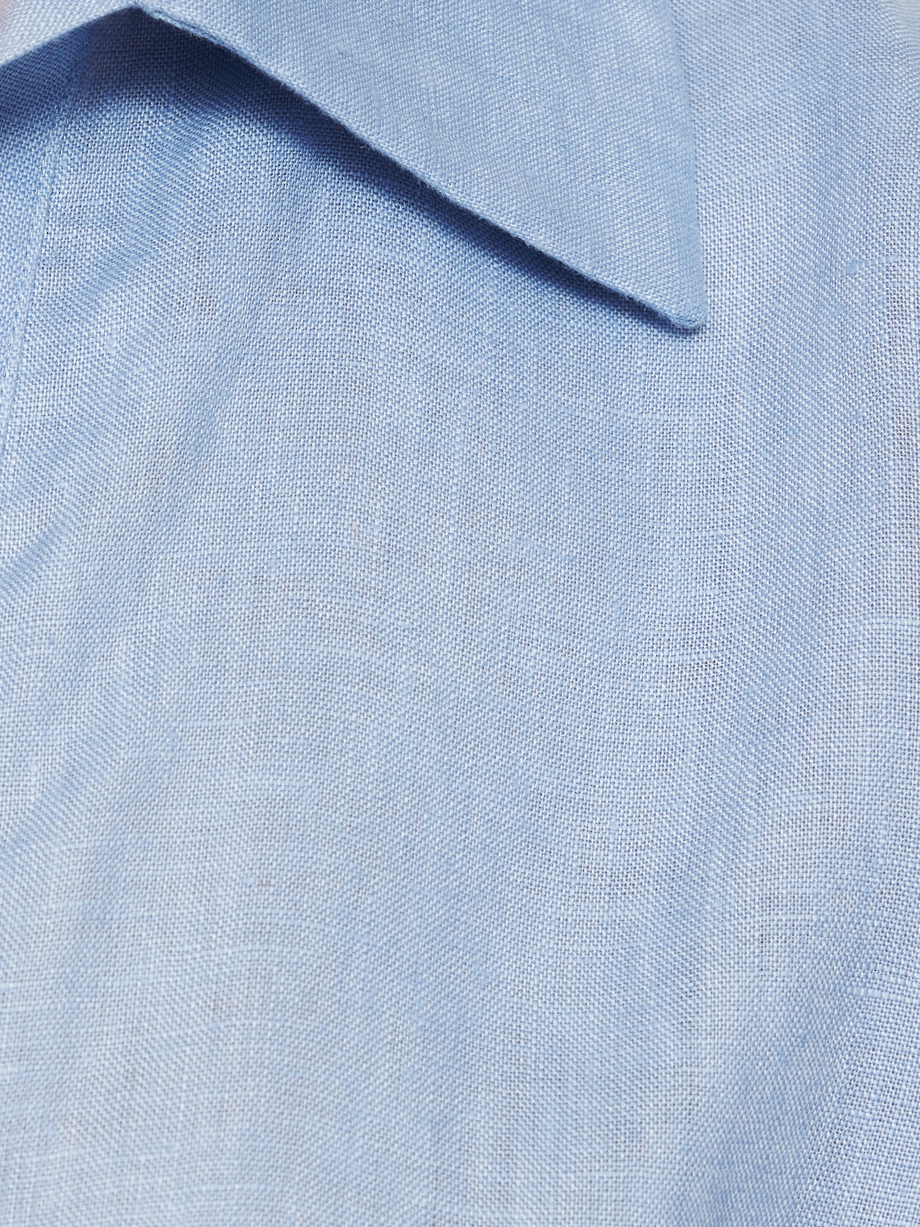 Linen Tunic Shirt Dress | Blue - Image 6