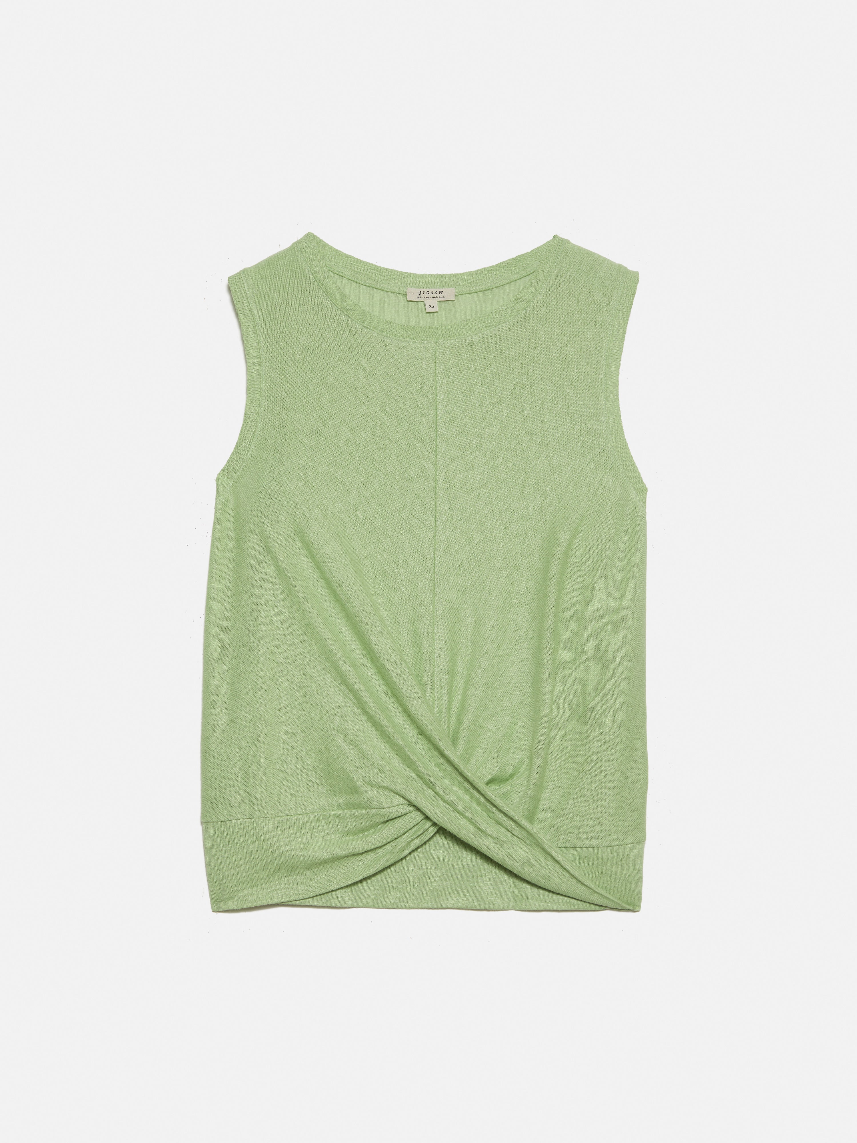 Linen Twist Front Top | Green - Image 6