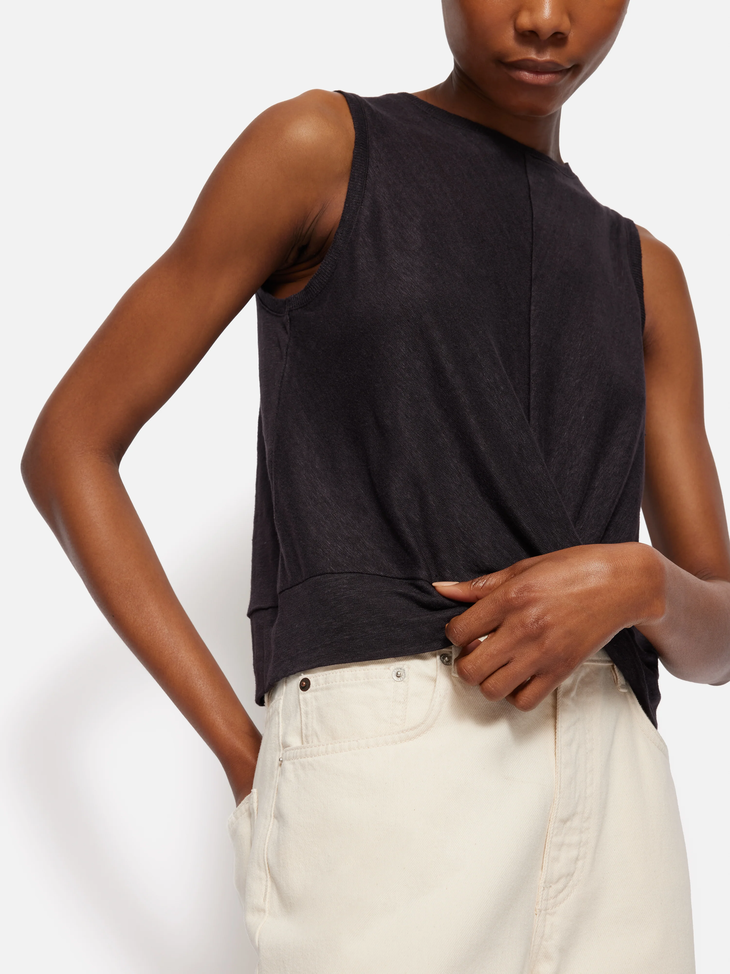 Linen Twist Front Top | Raisin - Image 2