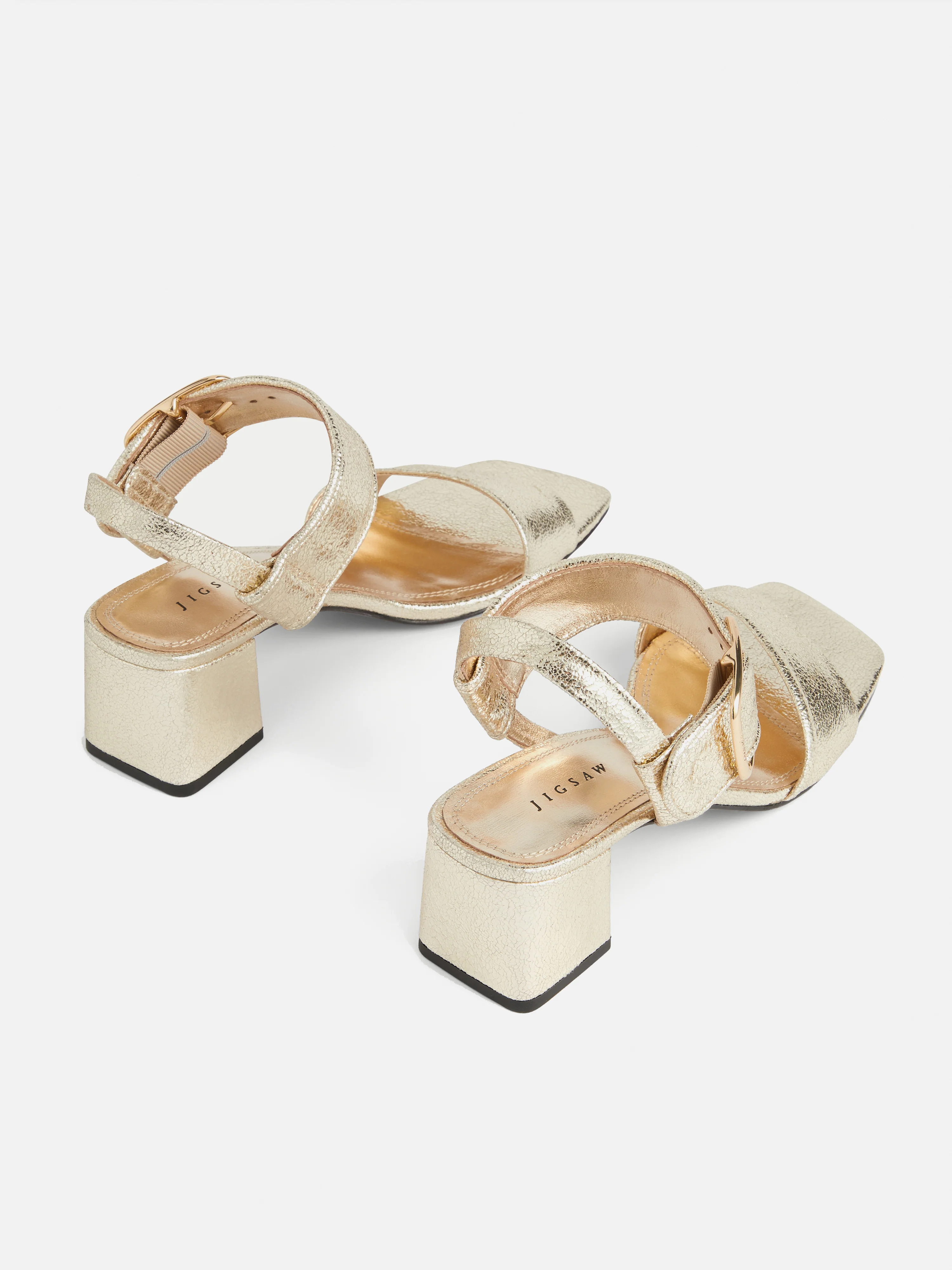 Maybell Metallic Heeled Sandal | Gold - Image 4