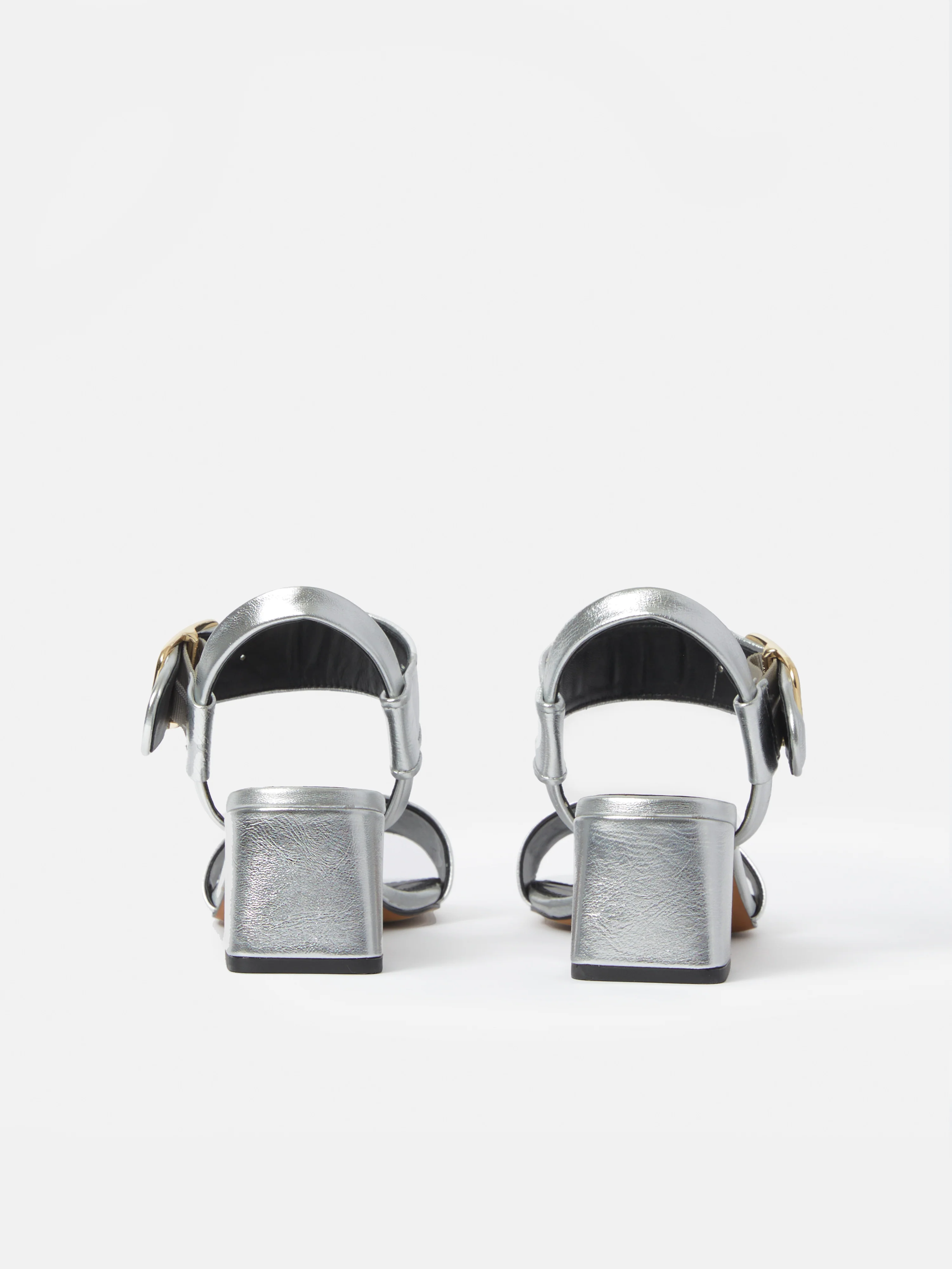 Maybell Metallic Heeled Sandal | Silver - Image 7