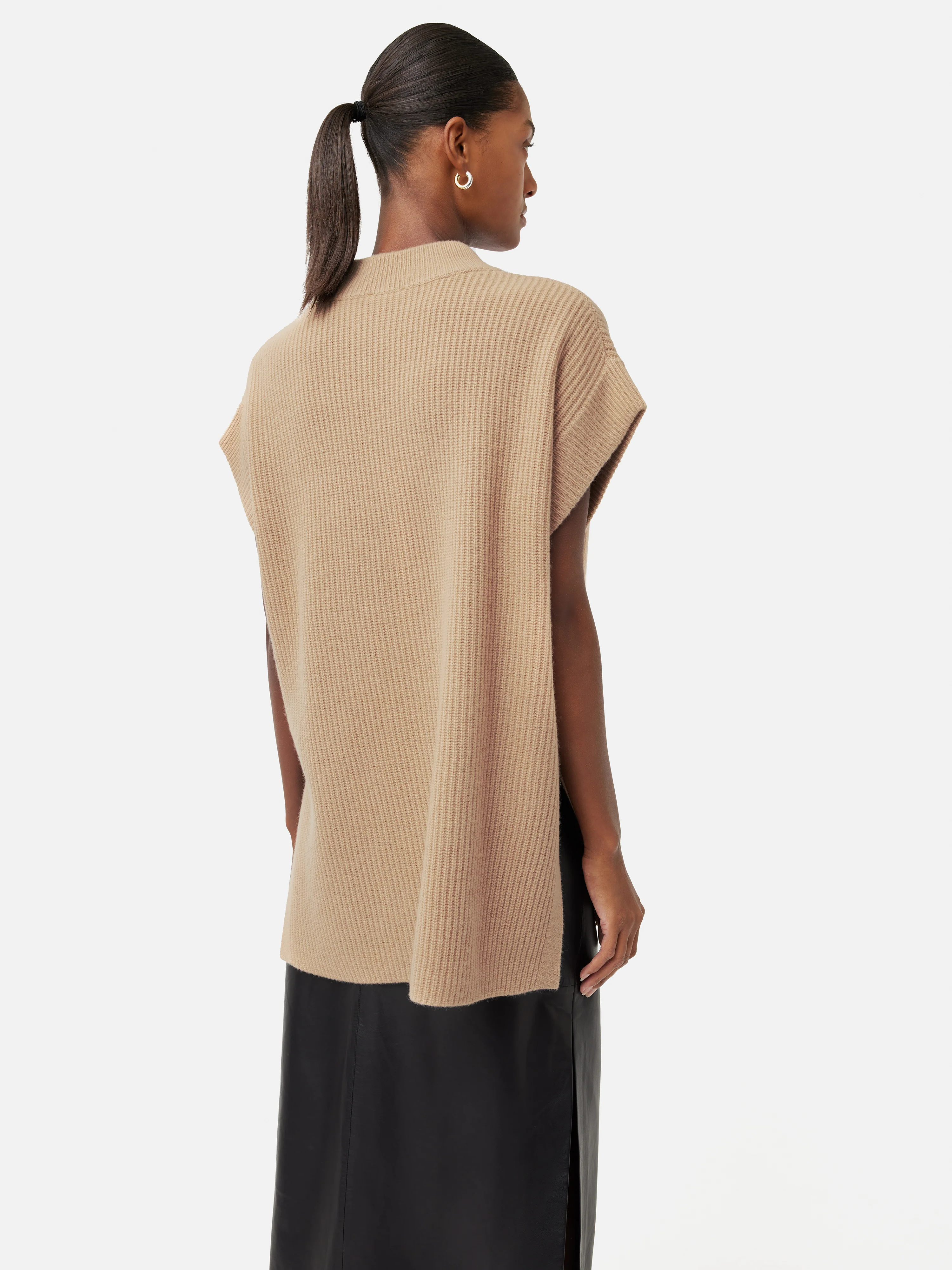 Merino Cashmere Ribbed Tunic | Camel - Image 5