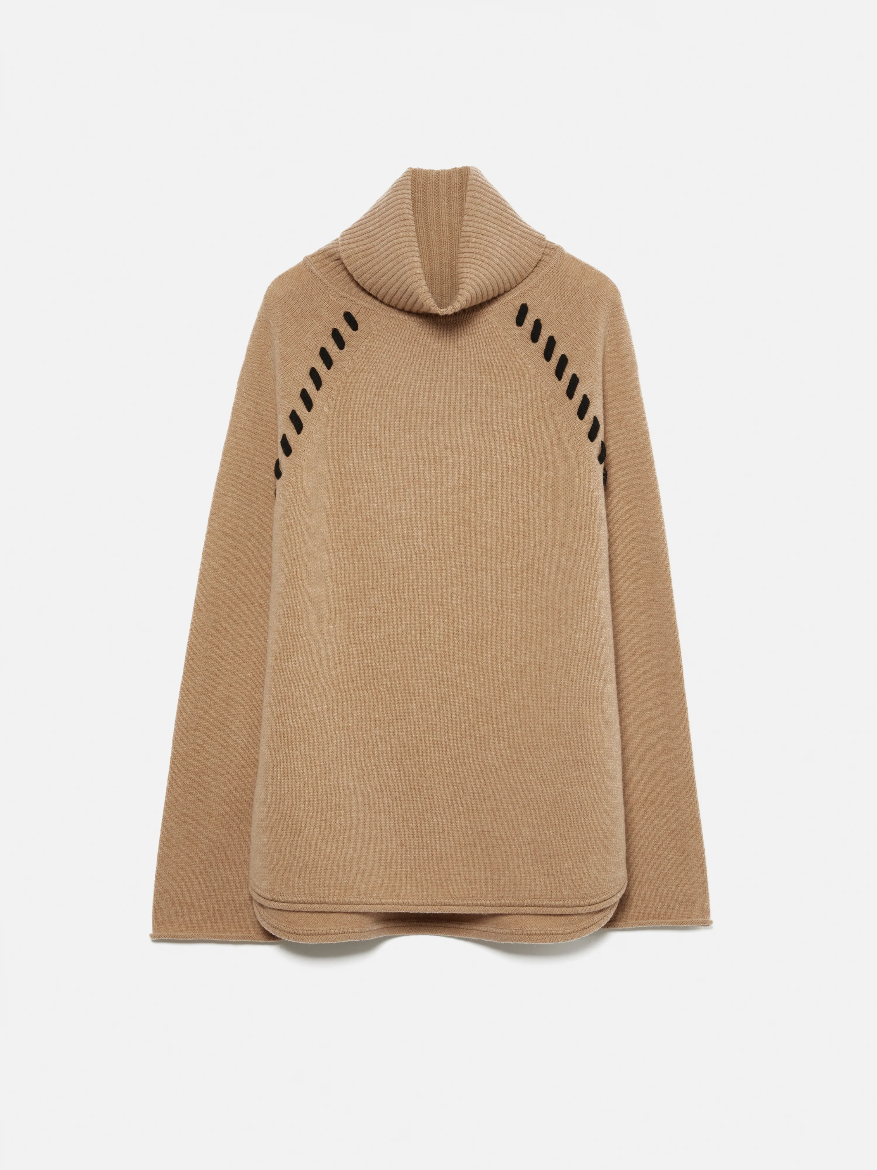 Merino Scoop Hem Jumper | Camel - Image 7