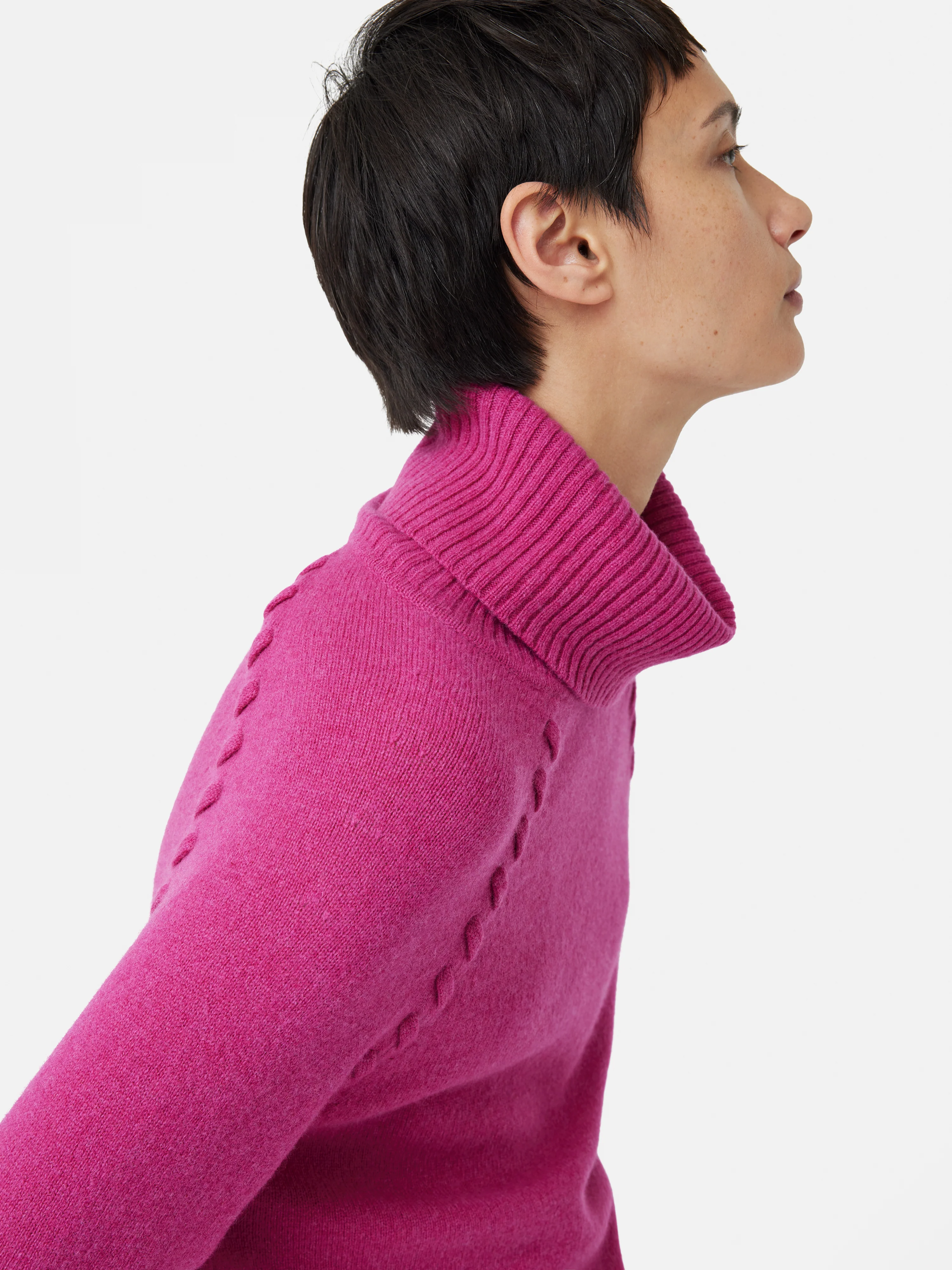 Merino Scoop Hem Jumper | Pink - Image 2