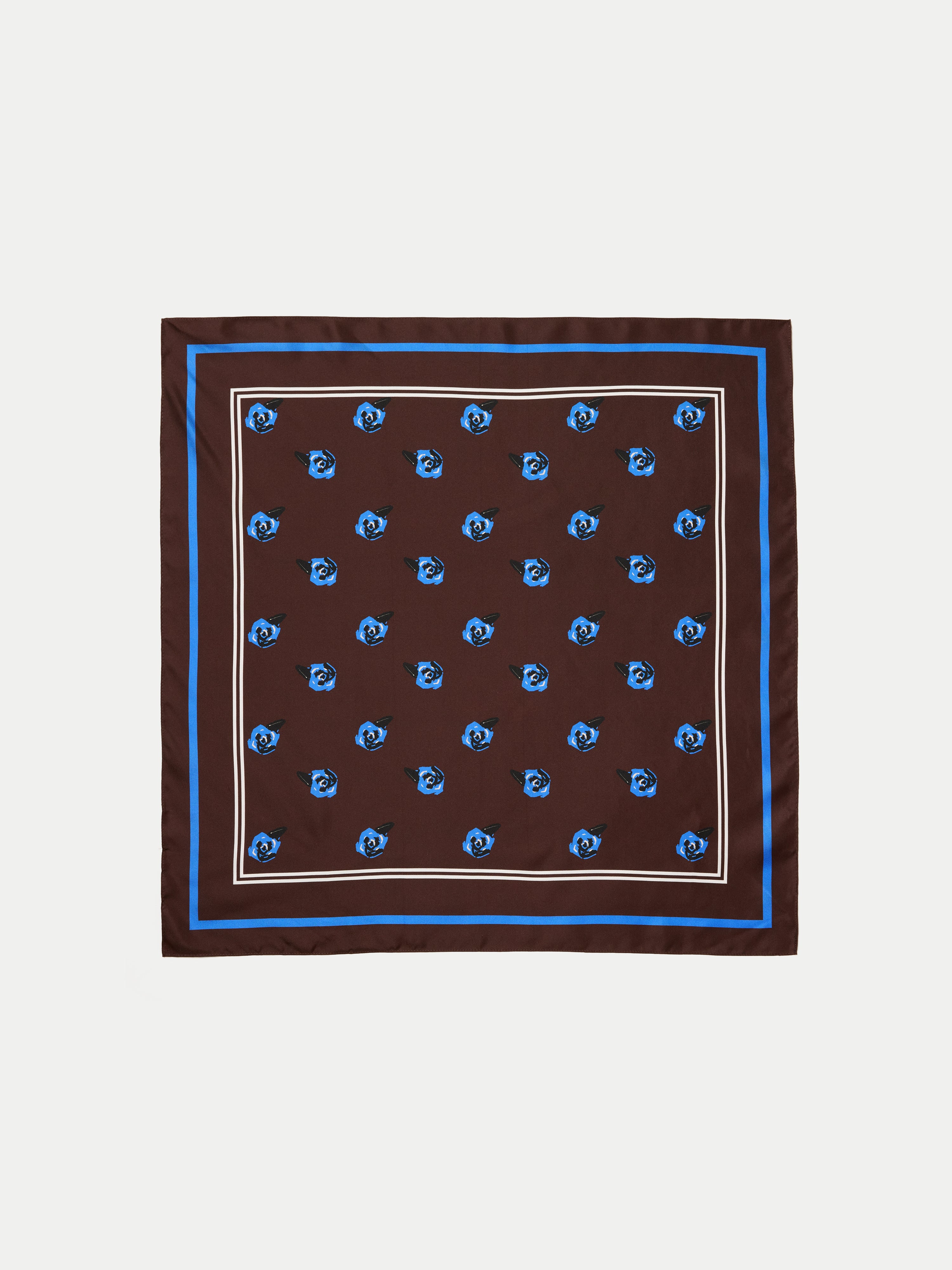 Mini Geo Rose Silk Twill Scarf | Burgundy - Image 3