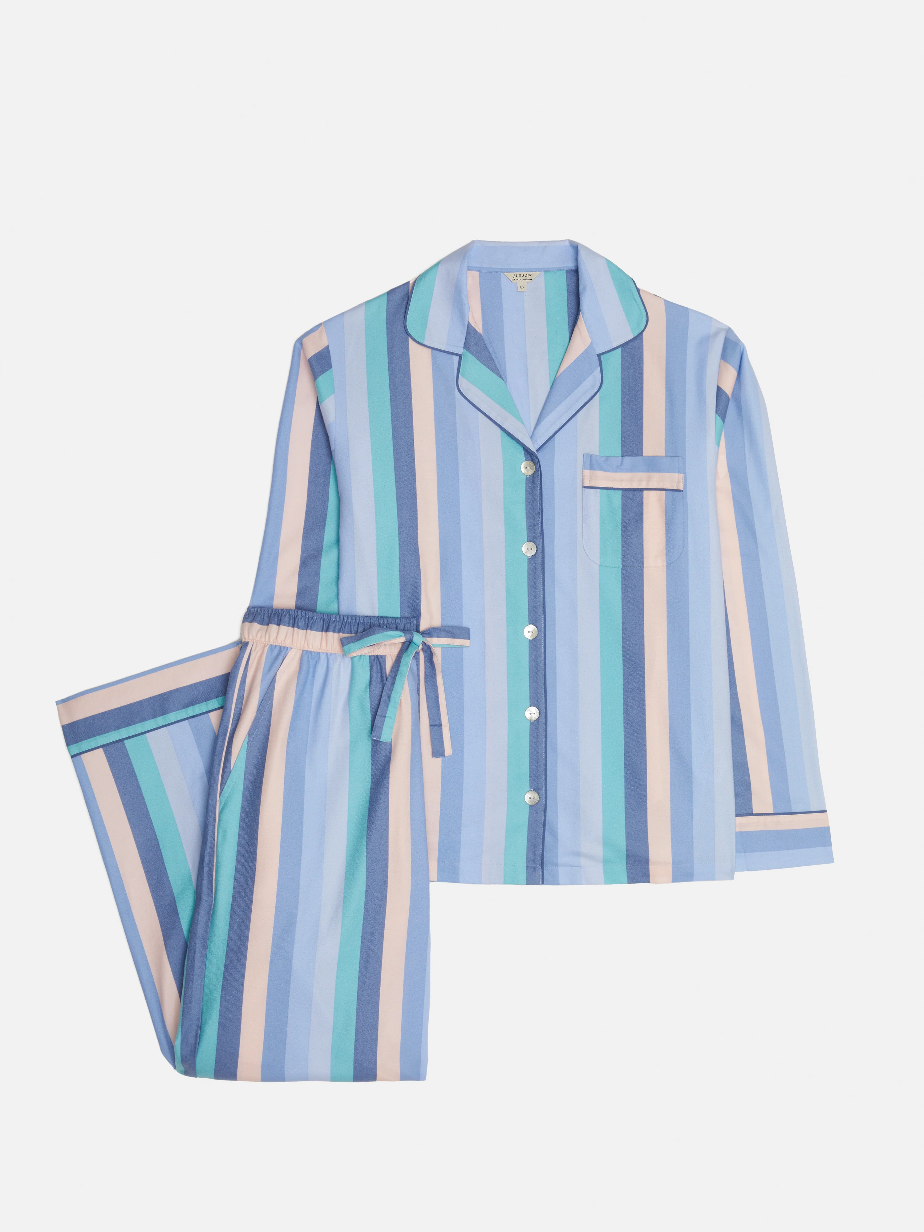 Mixed Stripe Brushed Twill Pyjama | Multi - Image 6