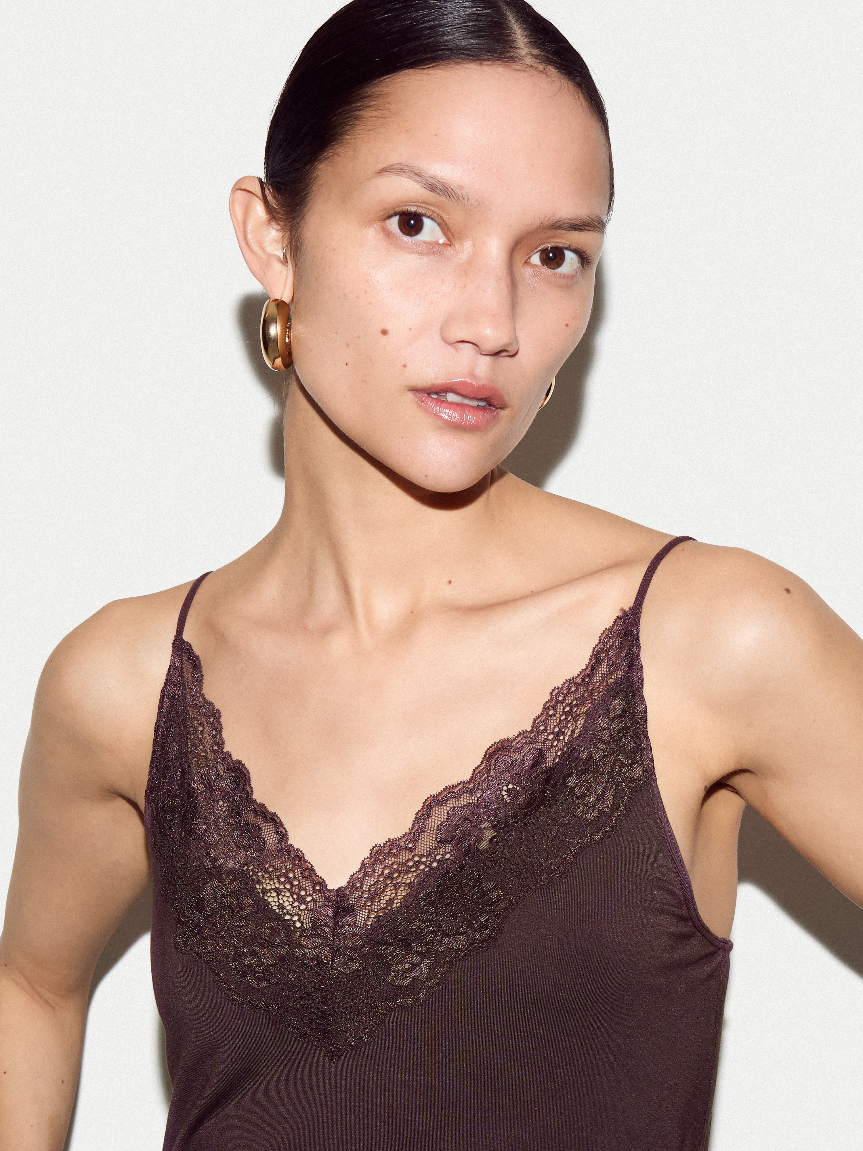Modal Lace Cami | Eggplant - Image 2