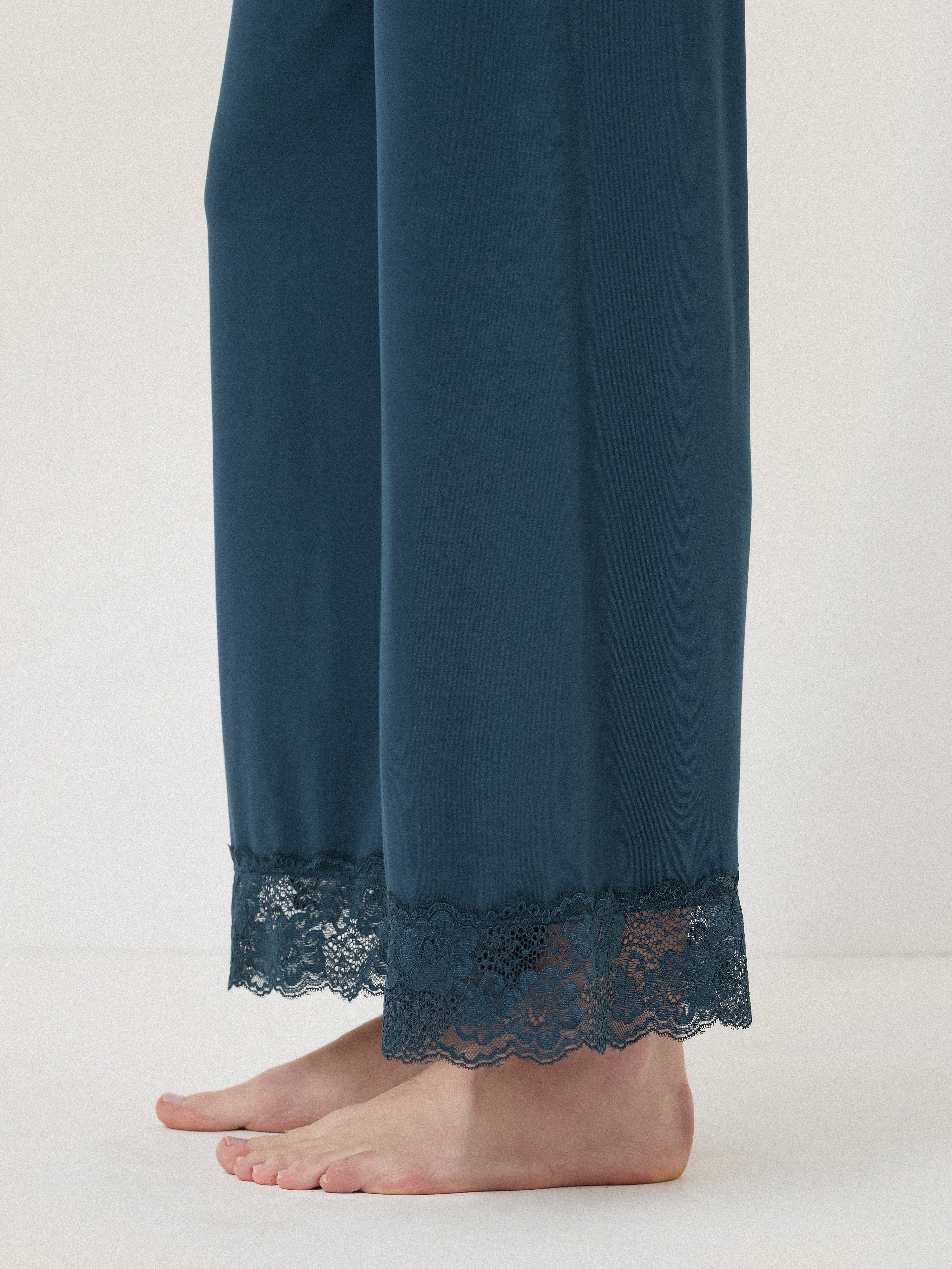 Modal Lace Pyjama Trouser | Grey - Image 2