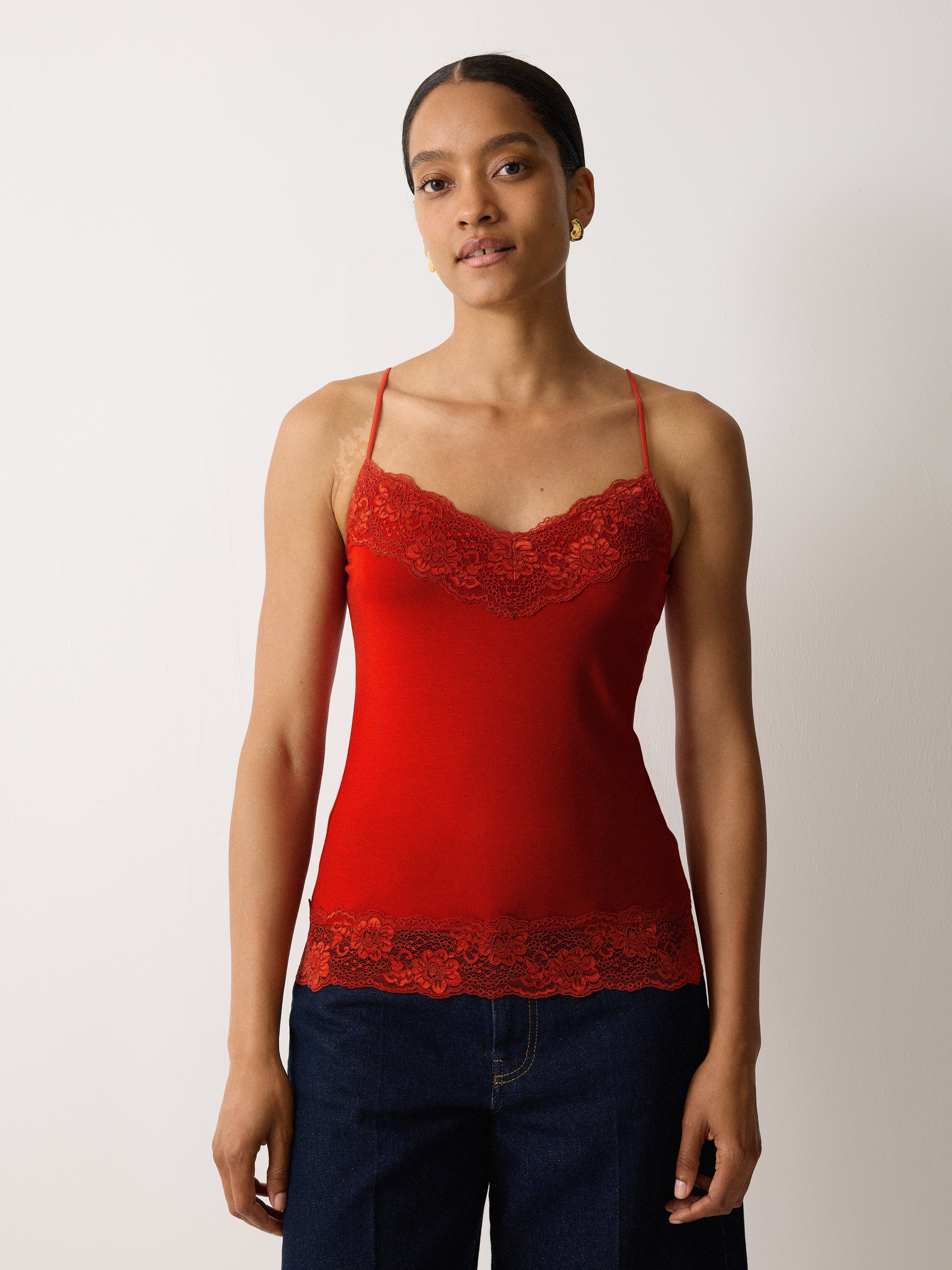 Modal Lace Vest | Cayenne - Image 3
