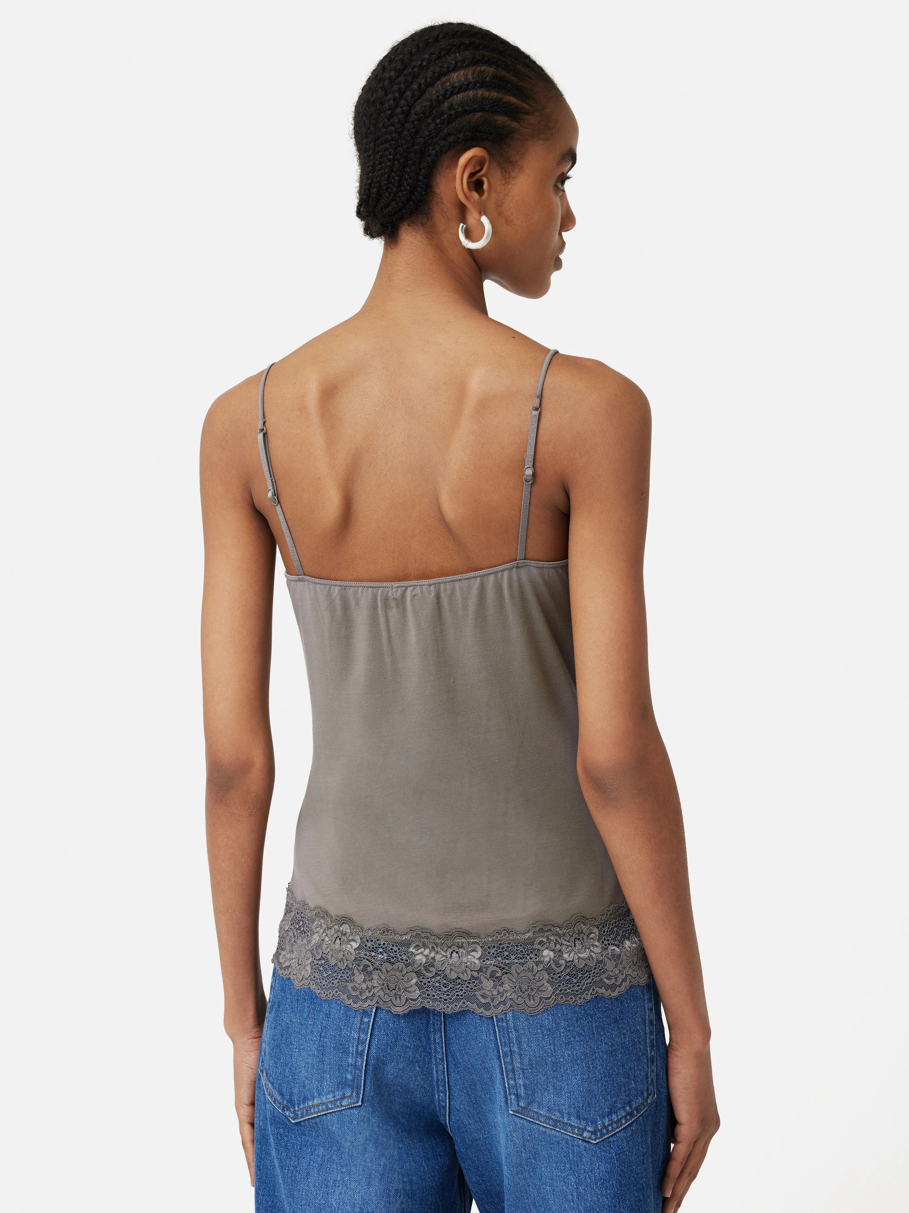 Modal Lace Vest | Mushroom - Image 5