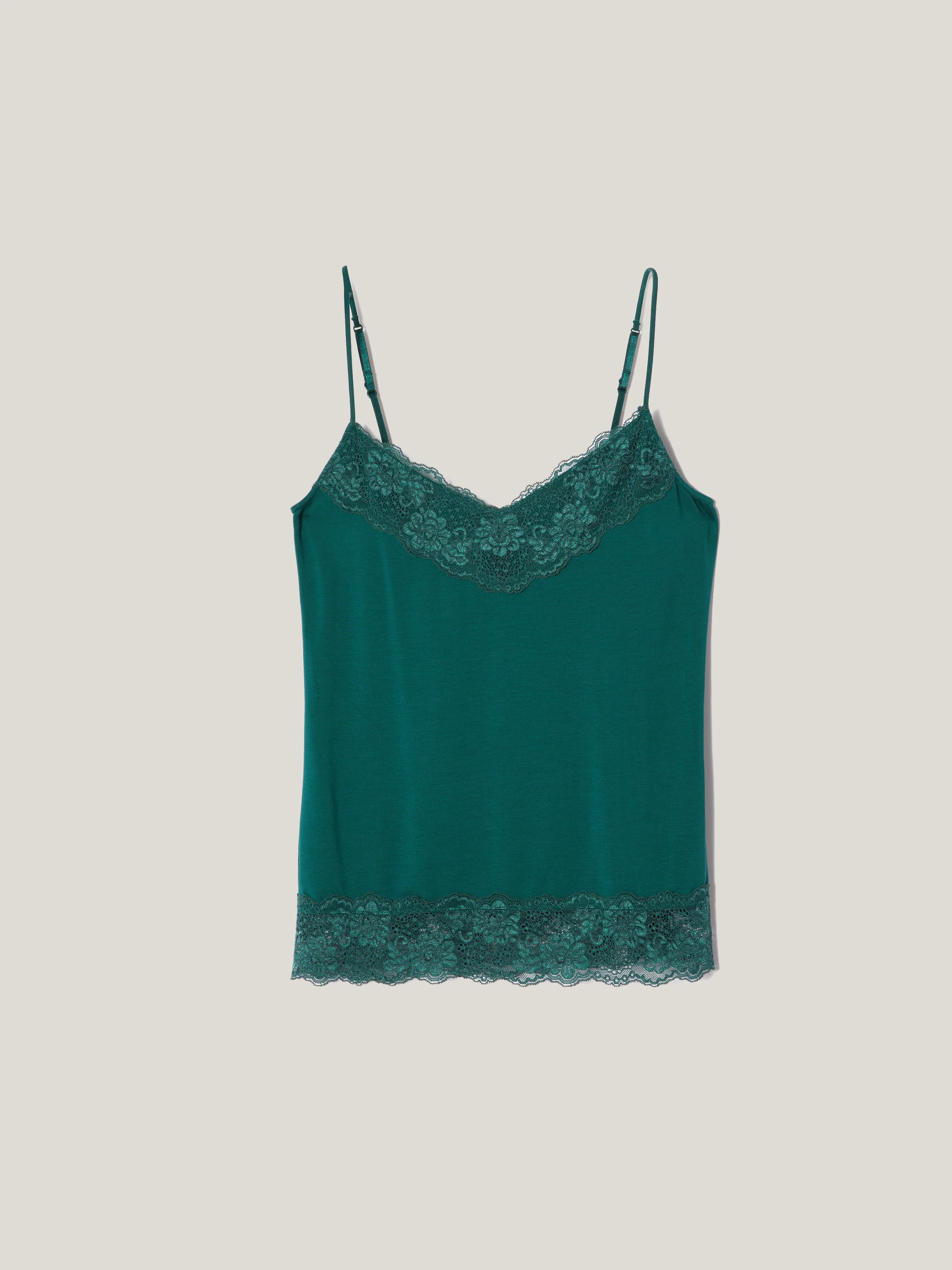 Modal Lace Vest | Sherwood Green - Image 6
