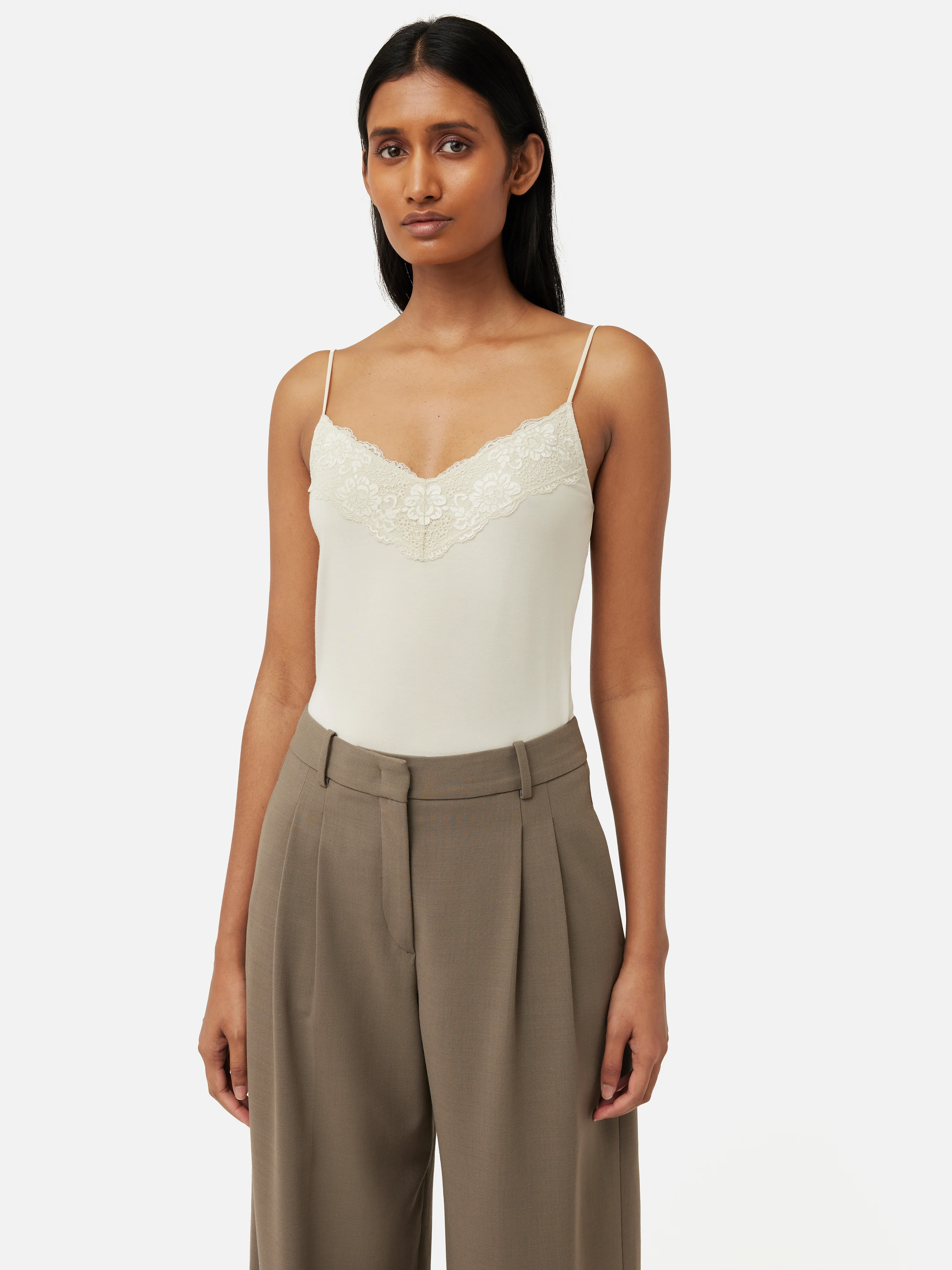 Modal Lace Vest | White Sand - Image 5