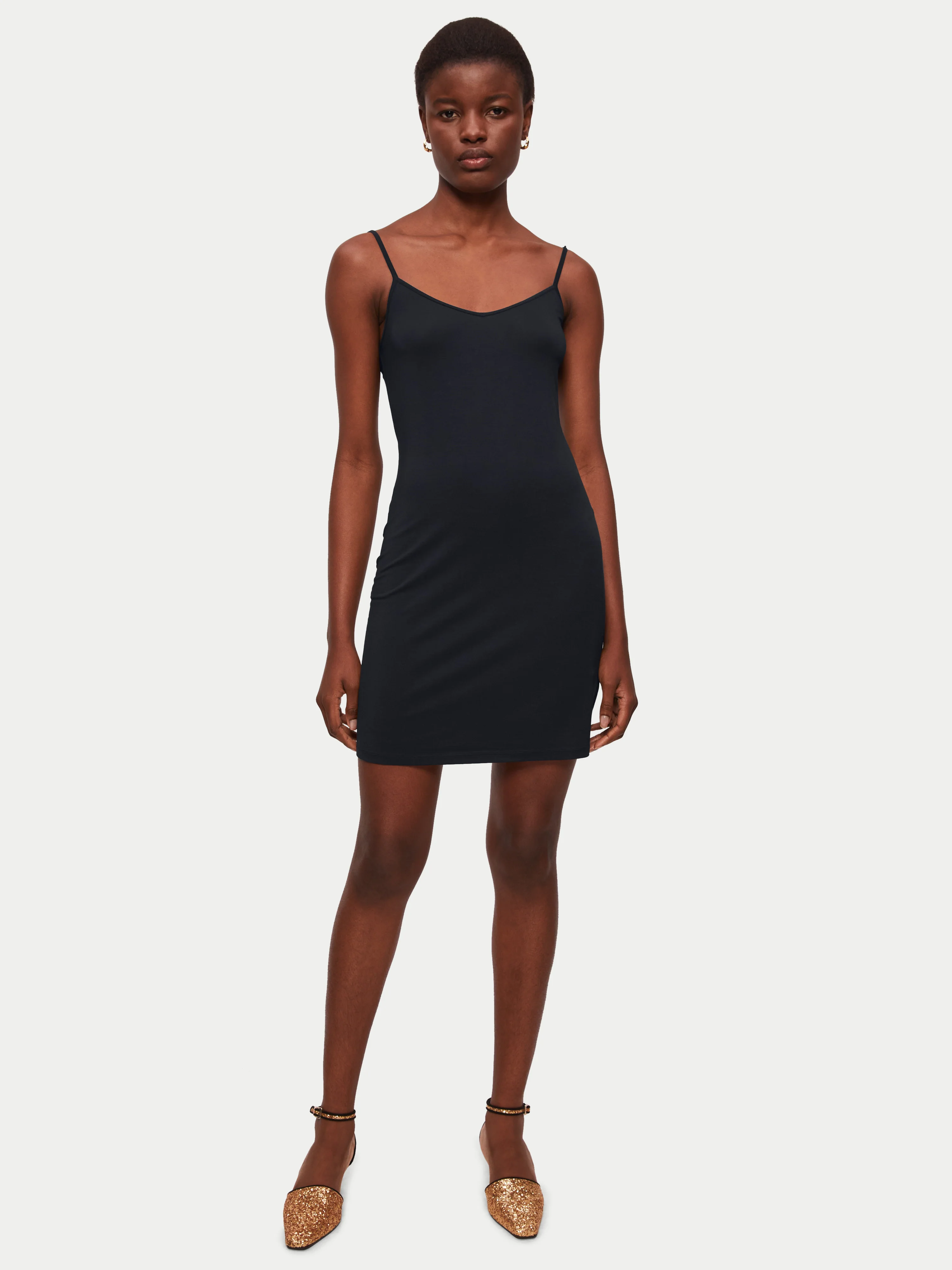 Modal Slip Dress | Black - Image 3