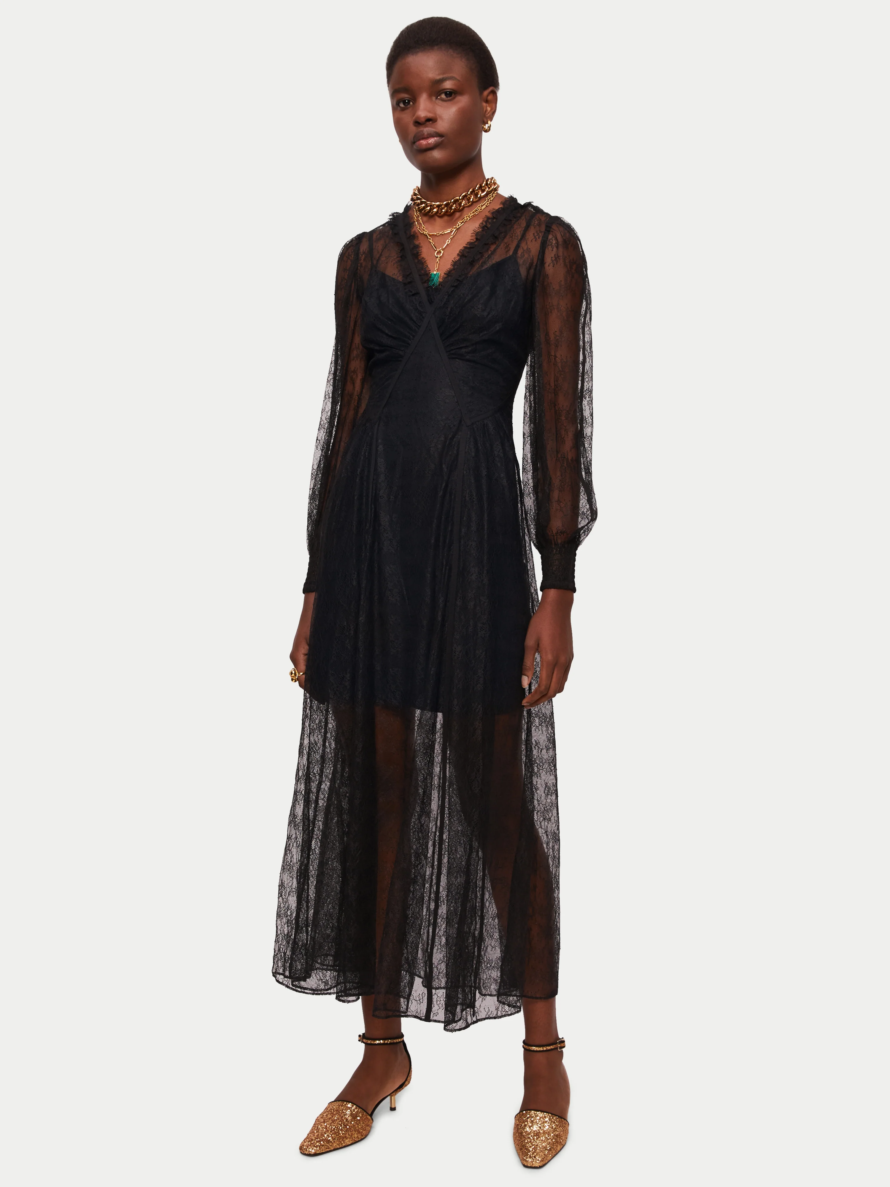 Modal Slip Dress | Black - Image 4