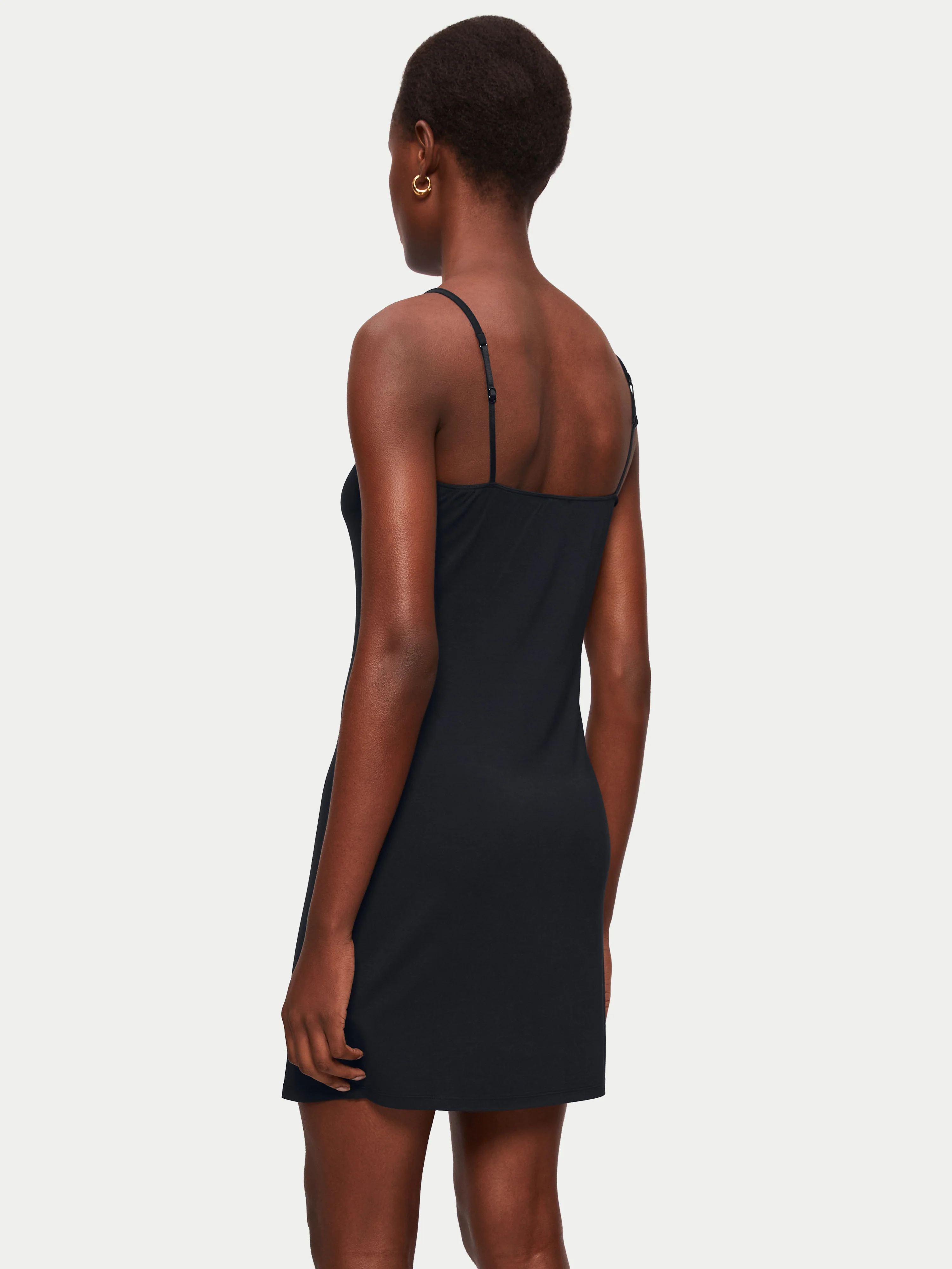 Modal Slip Dress | Black - Image 5