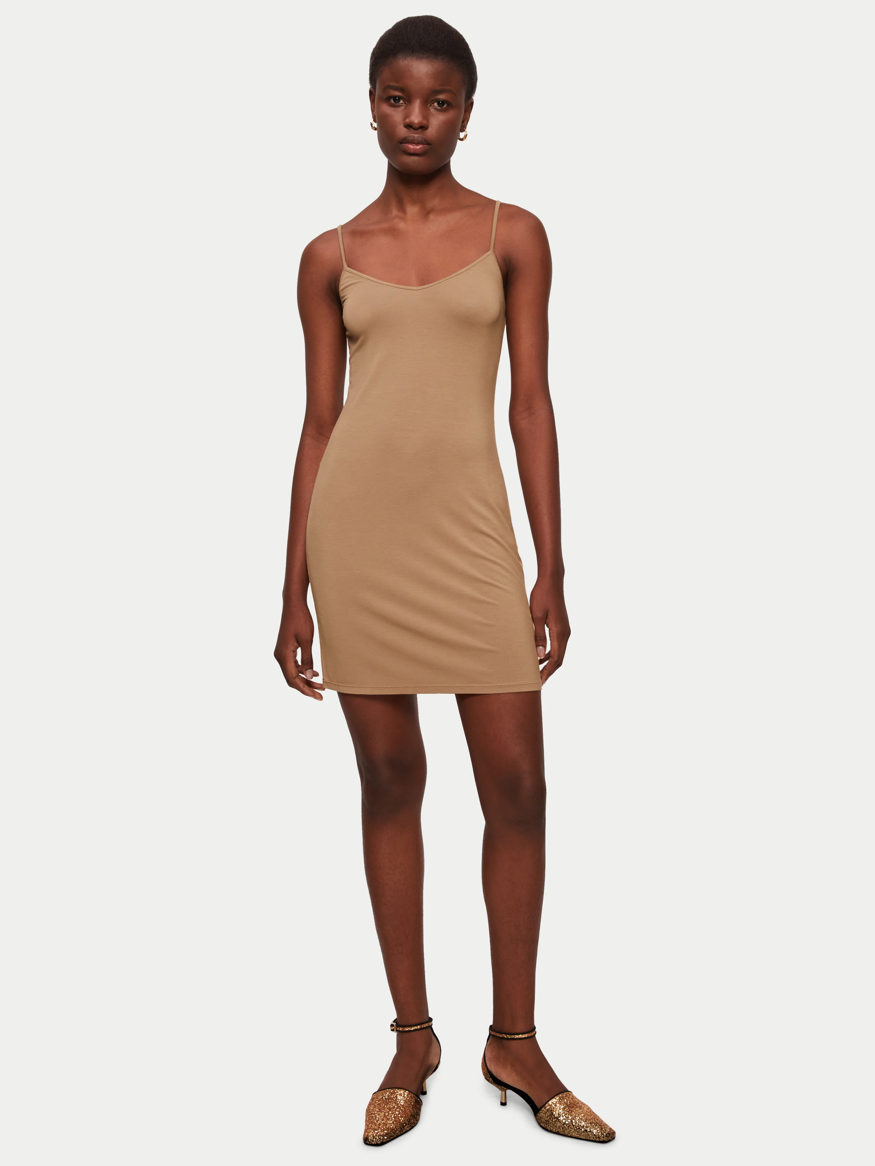 Modal Slip Dress | Coffee - Image 3