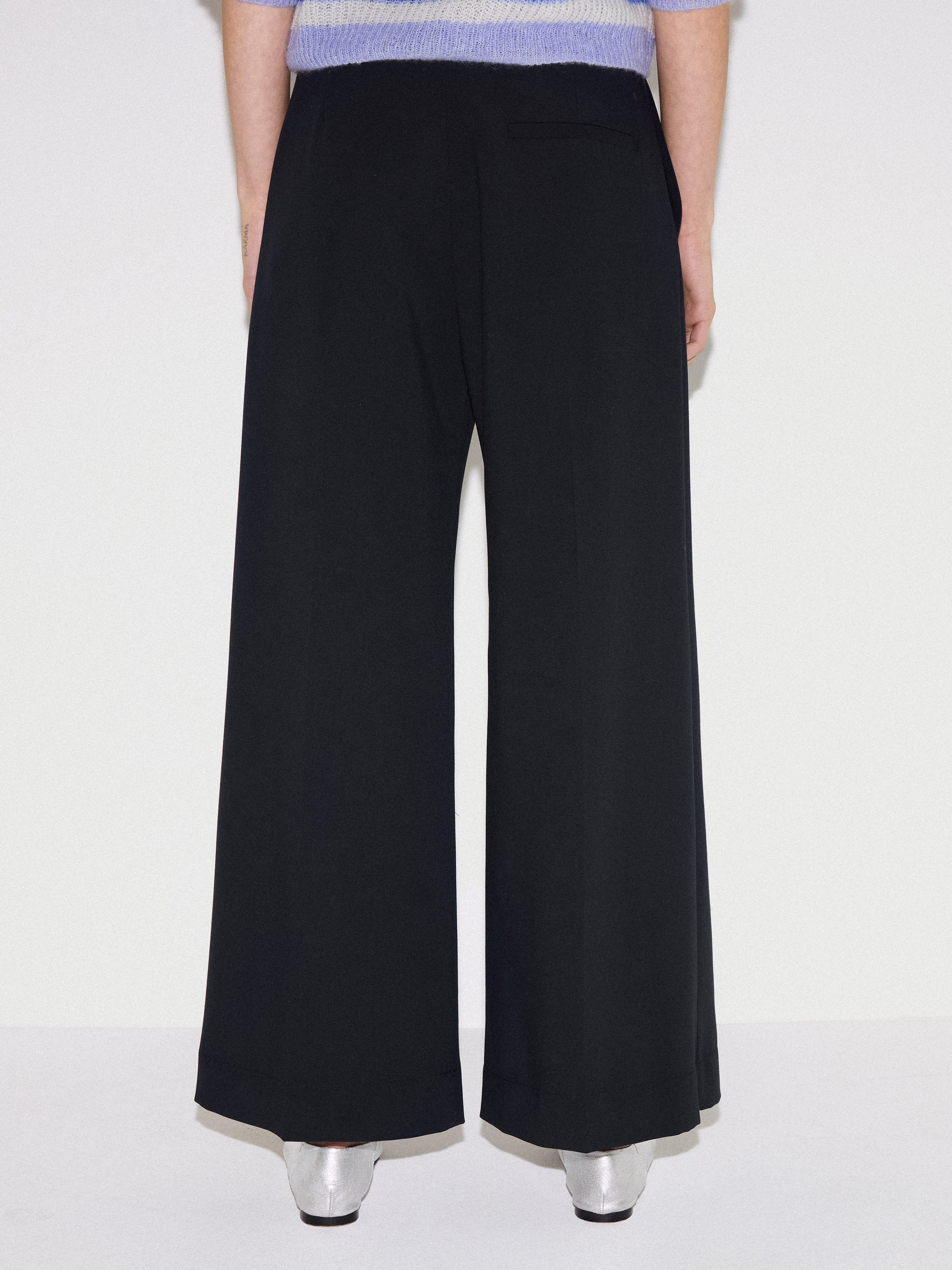 Italian Modern Crepe Sailor Trouser | Navy - Image 5