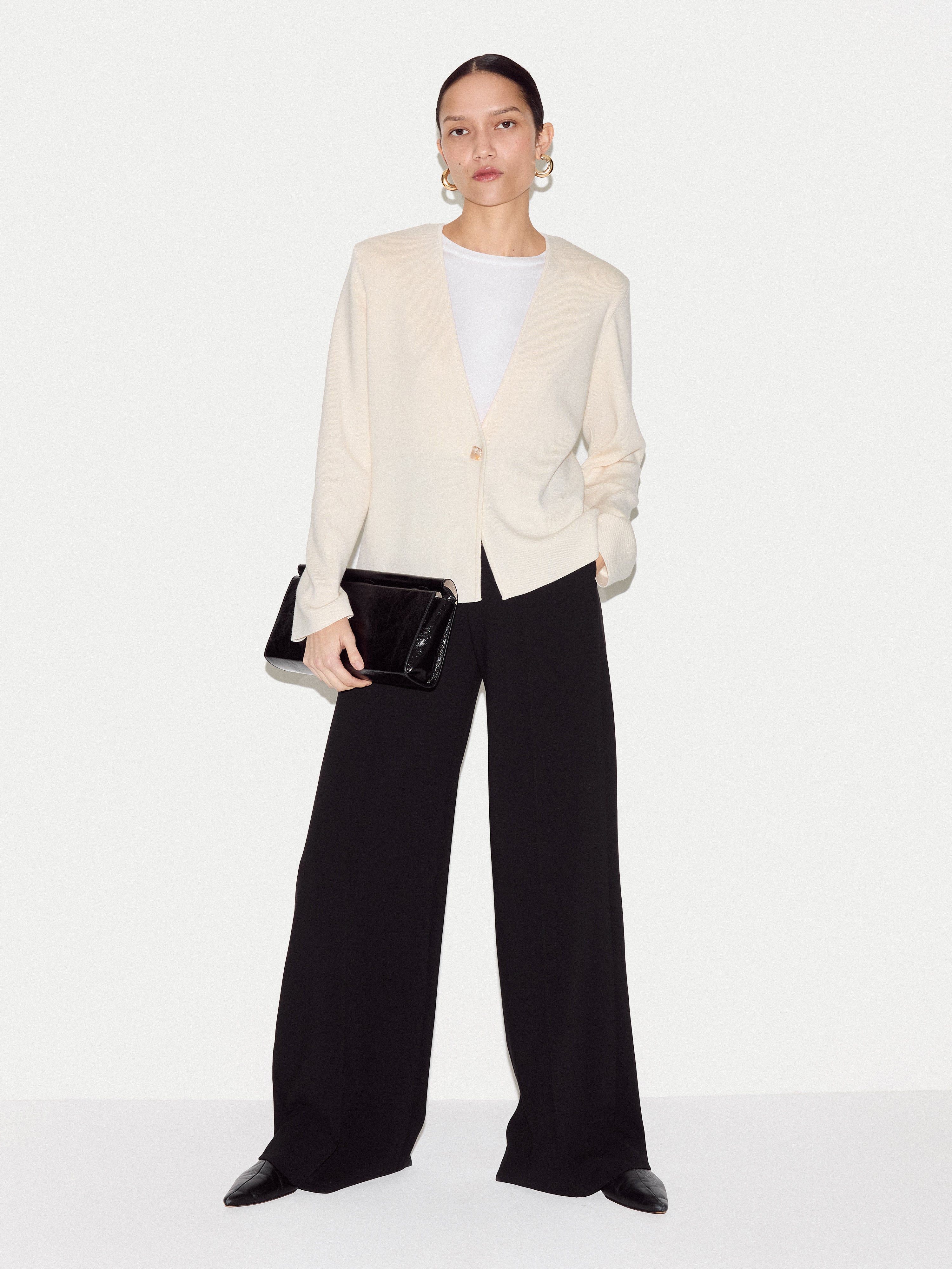Modern Crepe Wide Leg Trouser | Black - Image 4