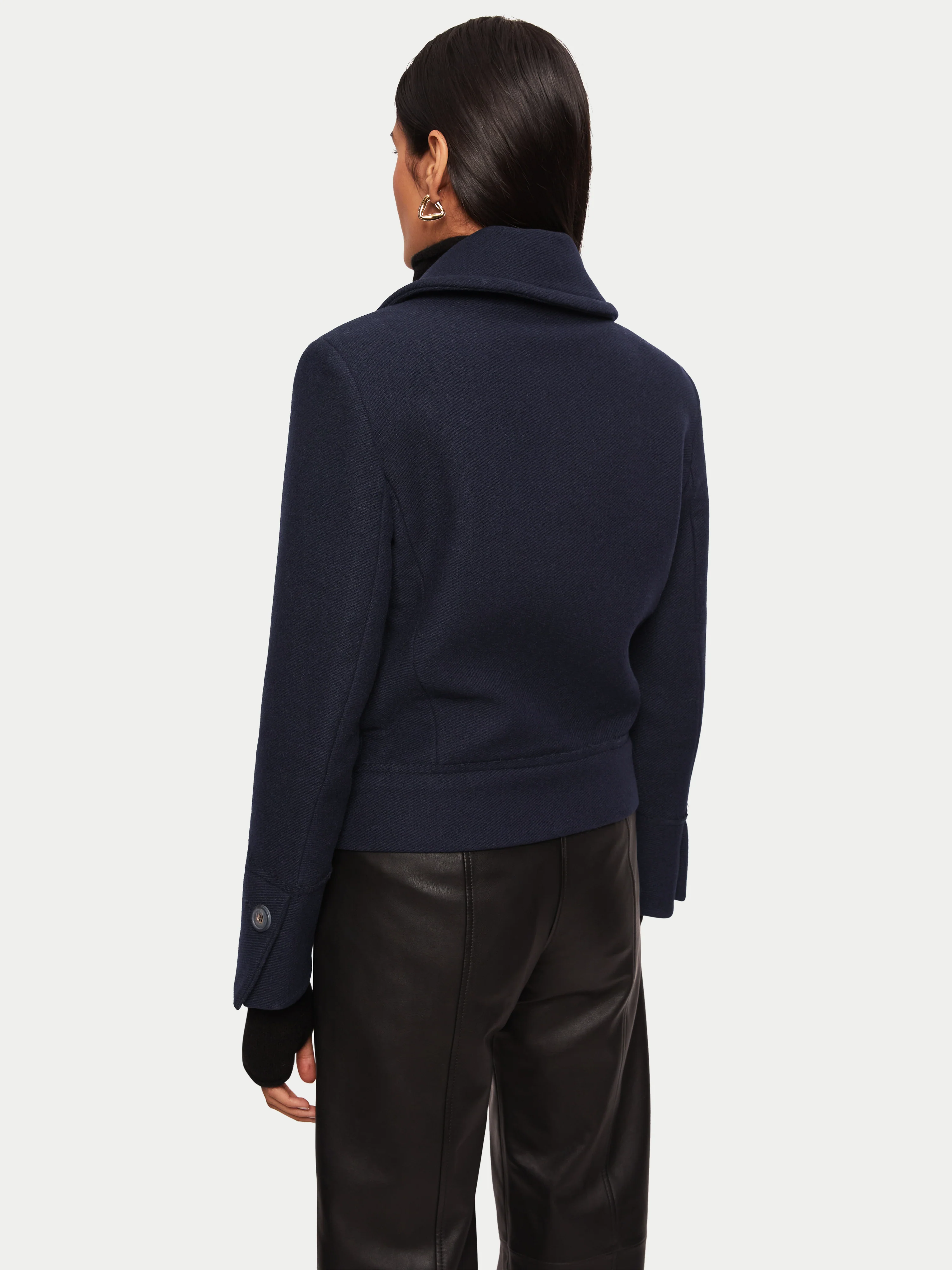 Modern Twill Pea Coat | Navy - Image 6