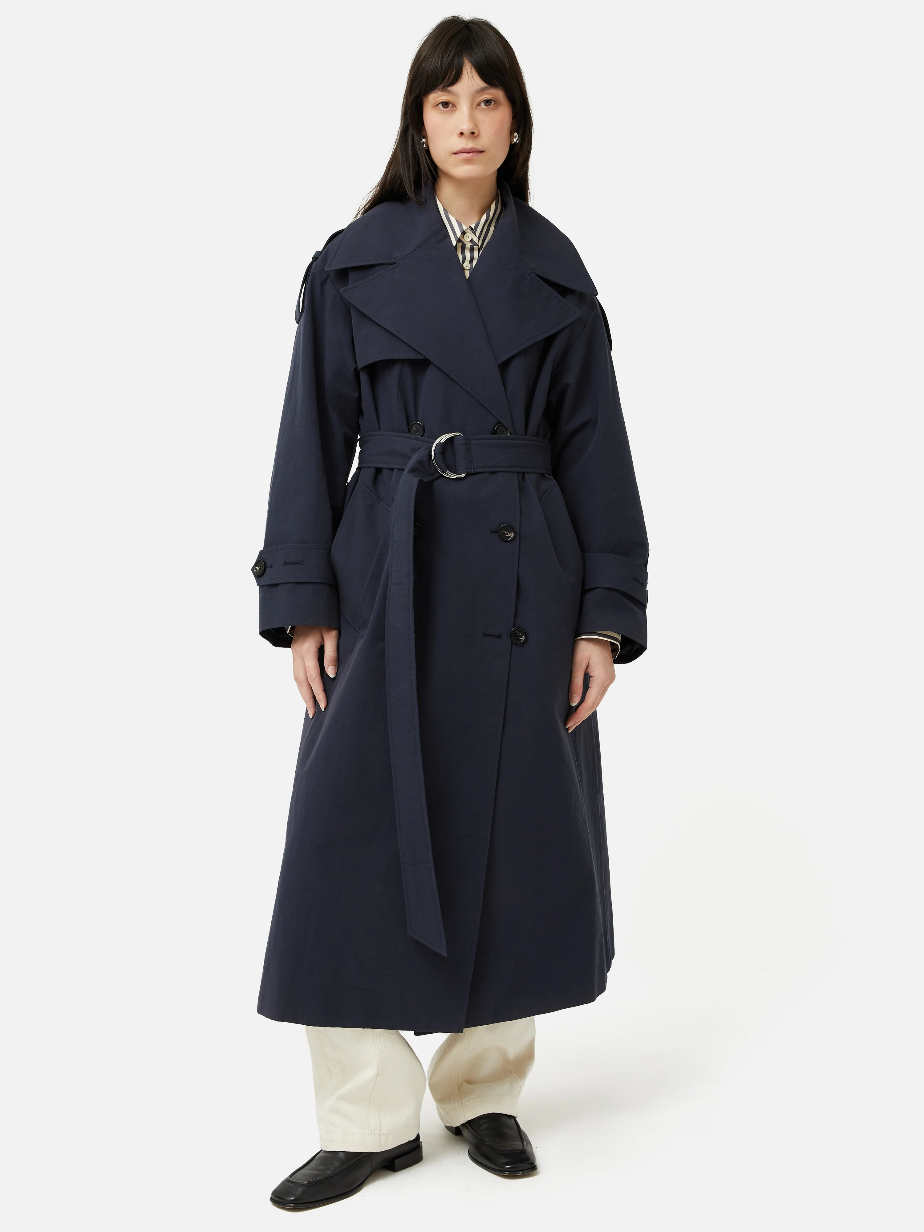Nelson Cotton Trench Coat | Blue - Image 7