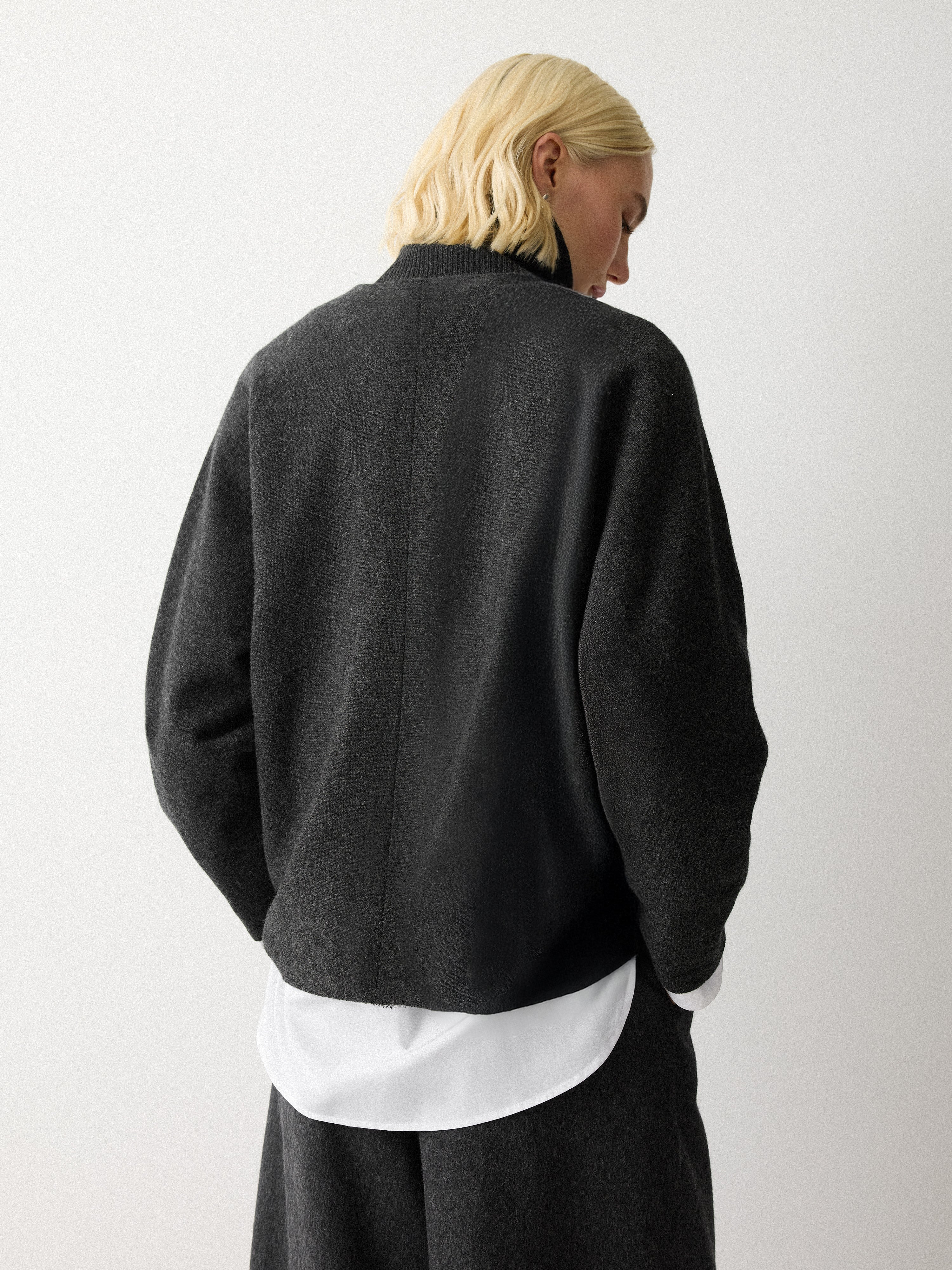 Overlap Seam Detail Jumper | Charcoal - Image 4