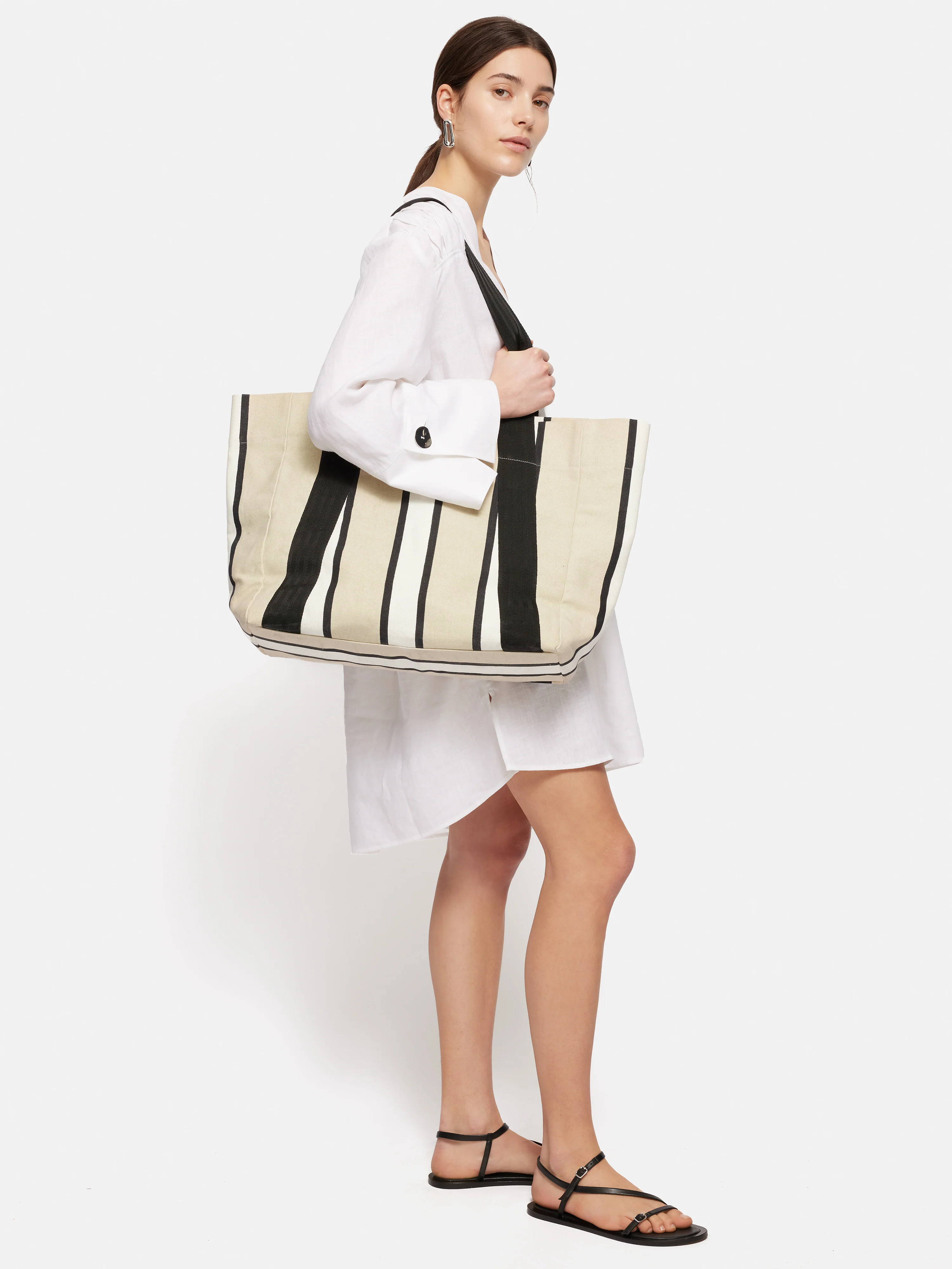 Oversize Striped Canvas Tote | Multi - Image 5