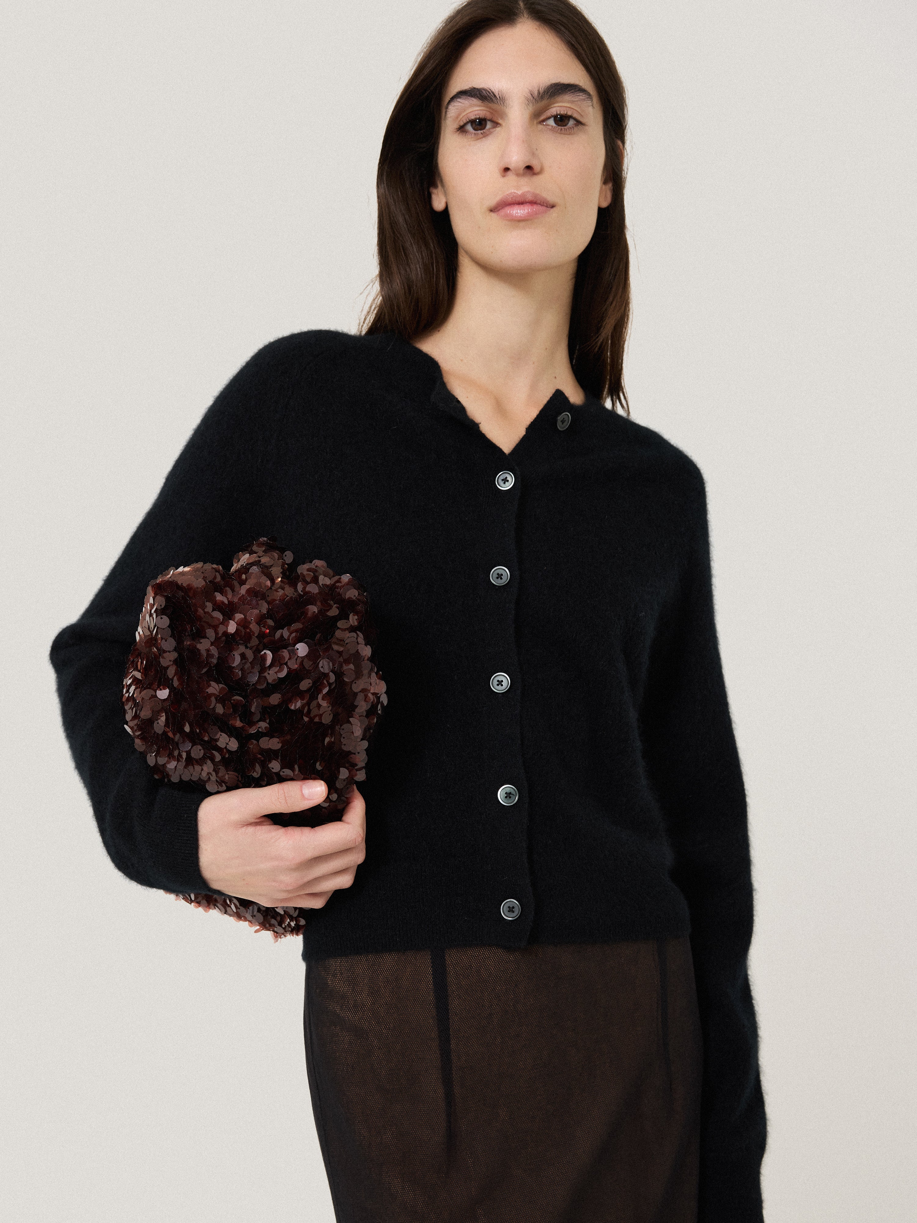 Oversized Sequin Clutch | Brown - Image 6