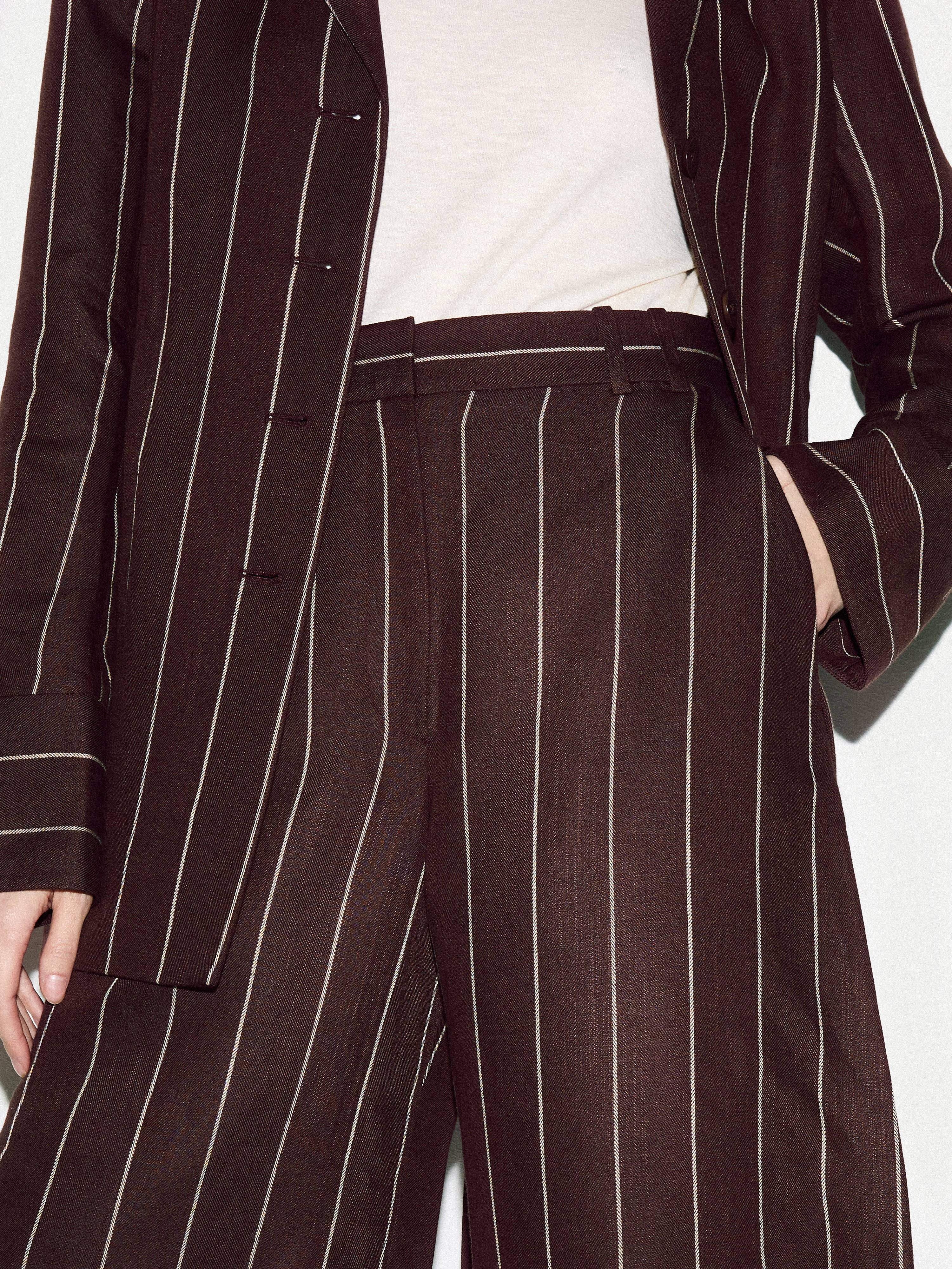 Pinstripe Bermuda Short | Brown - Image 3