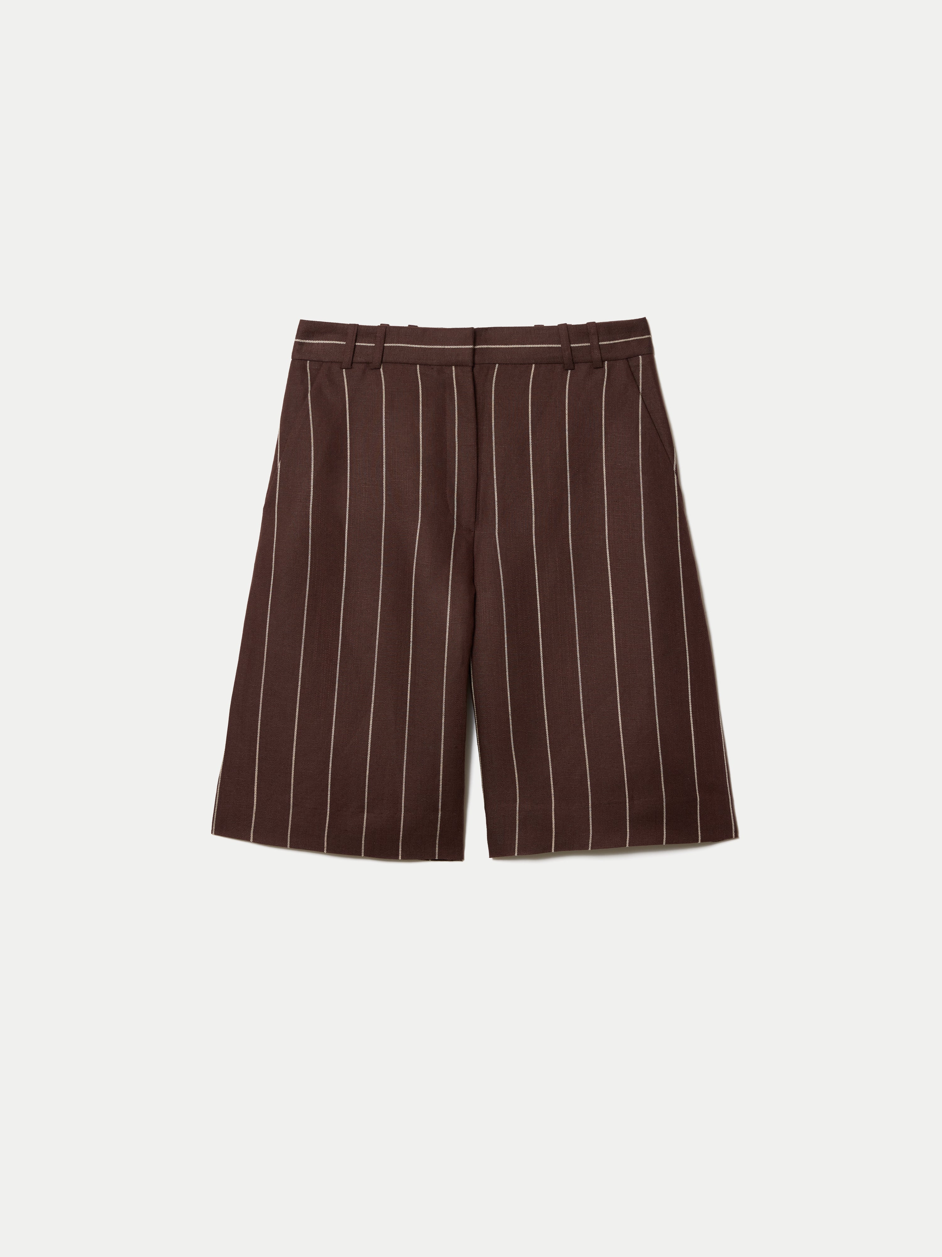 Pinstripe Bermuda Short | Brown - Image 5