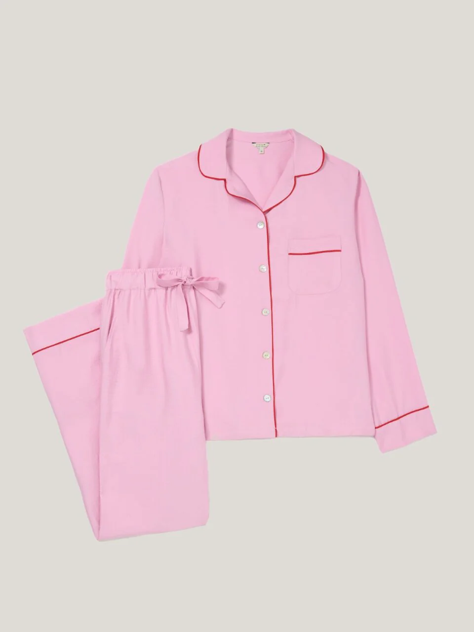 Piped Detail Relaxed Pyjamas | Pink - Image 5