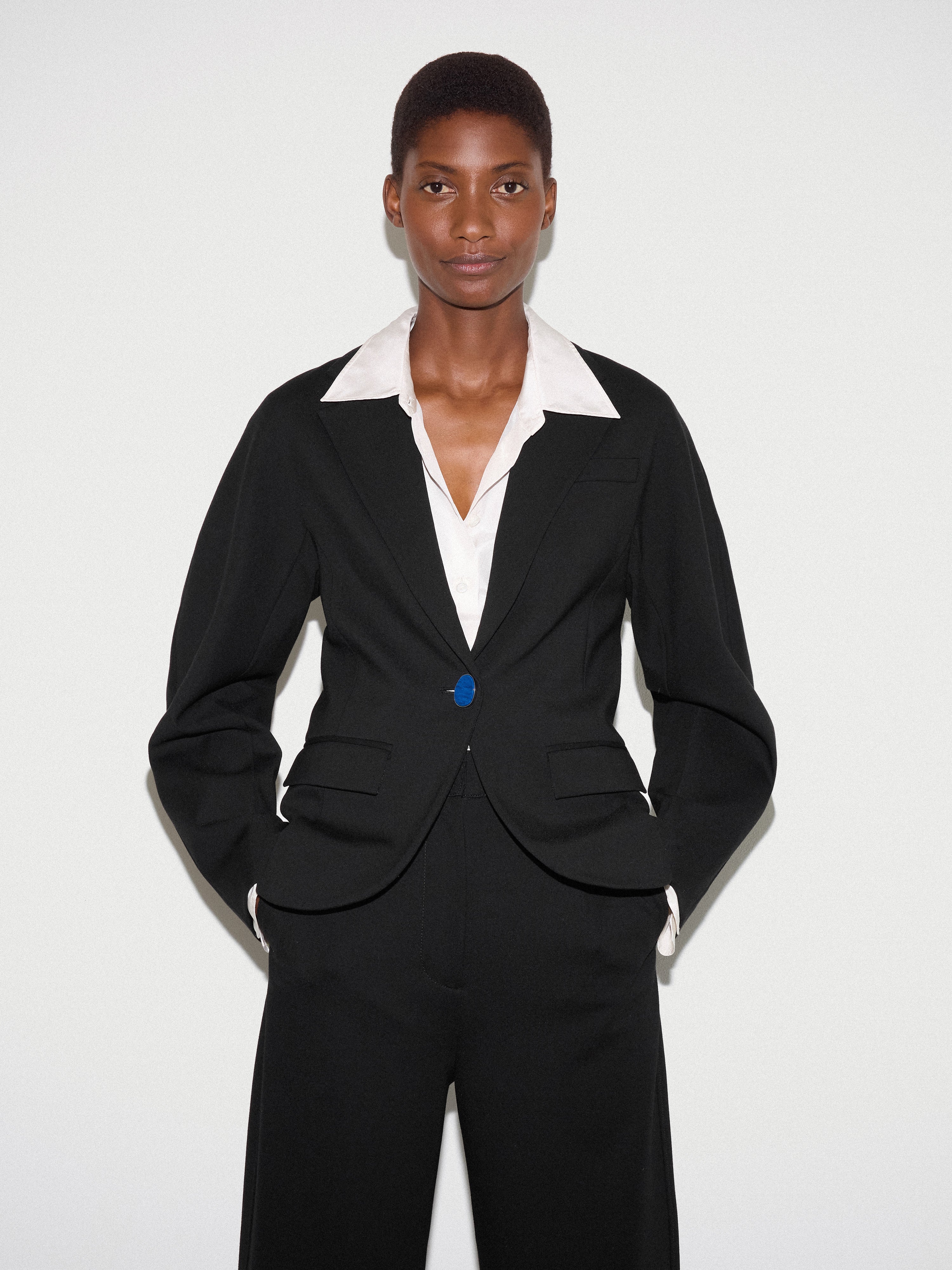 Ponte Jersey Sculpted Blazer | Black - Image 2