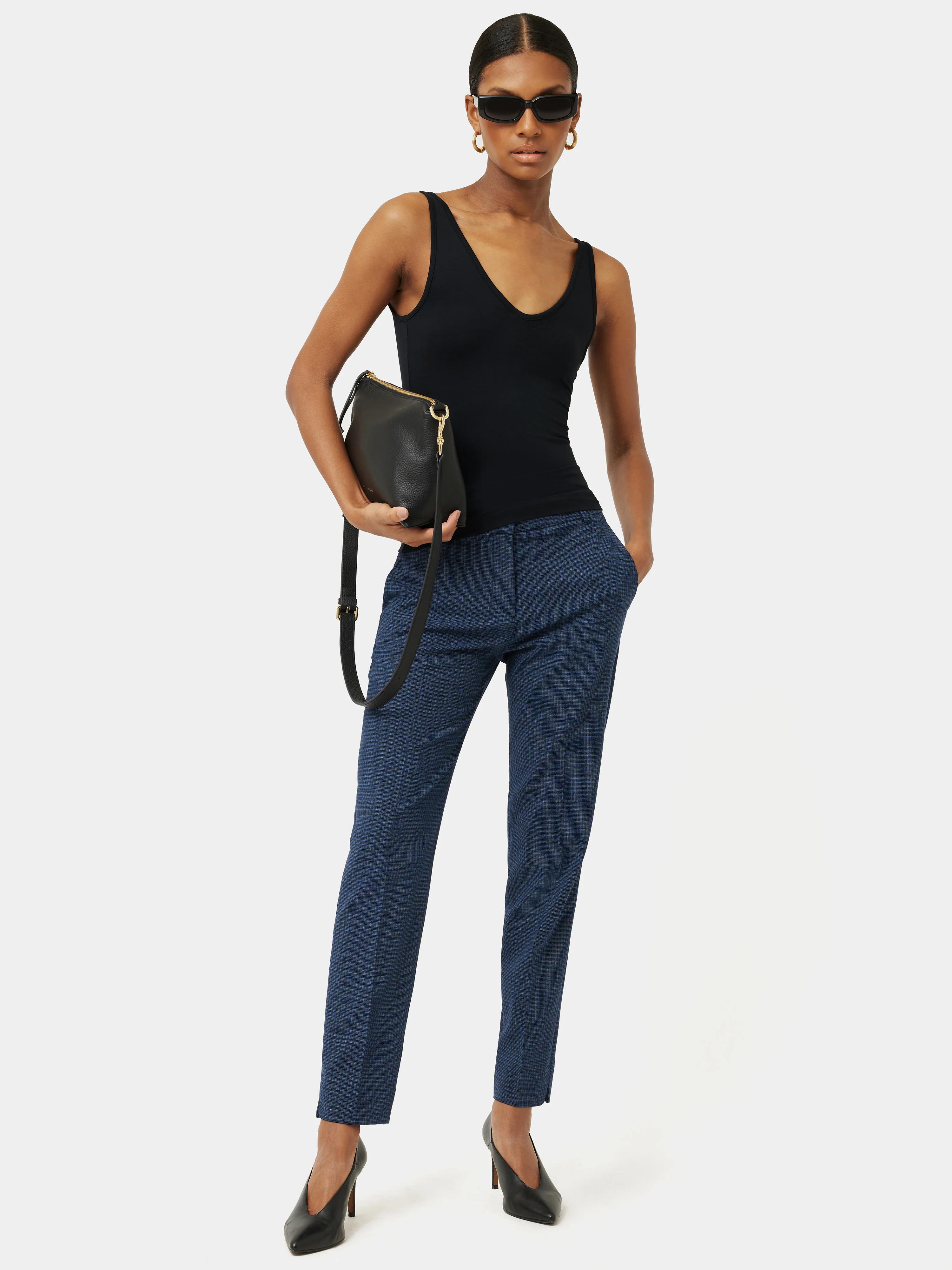 Portofino Palmer Check Trouser | Navy - Image 2