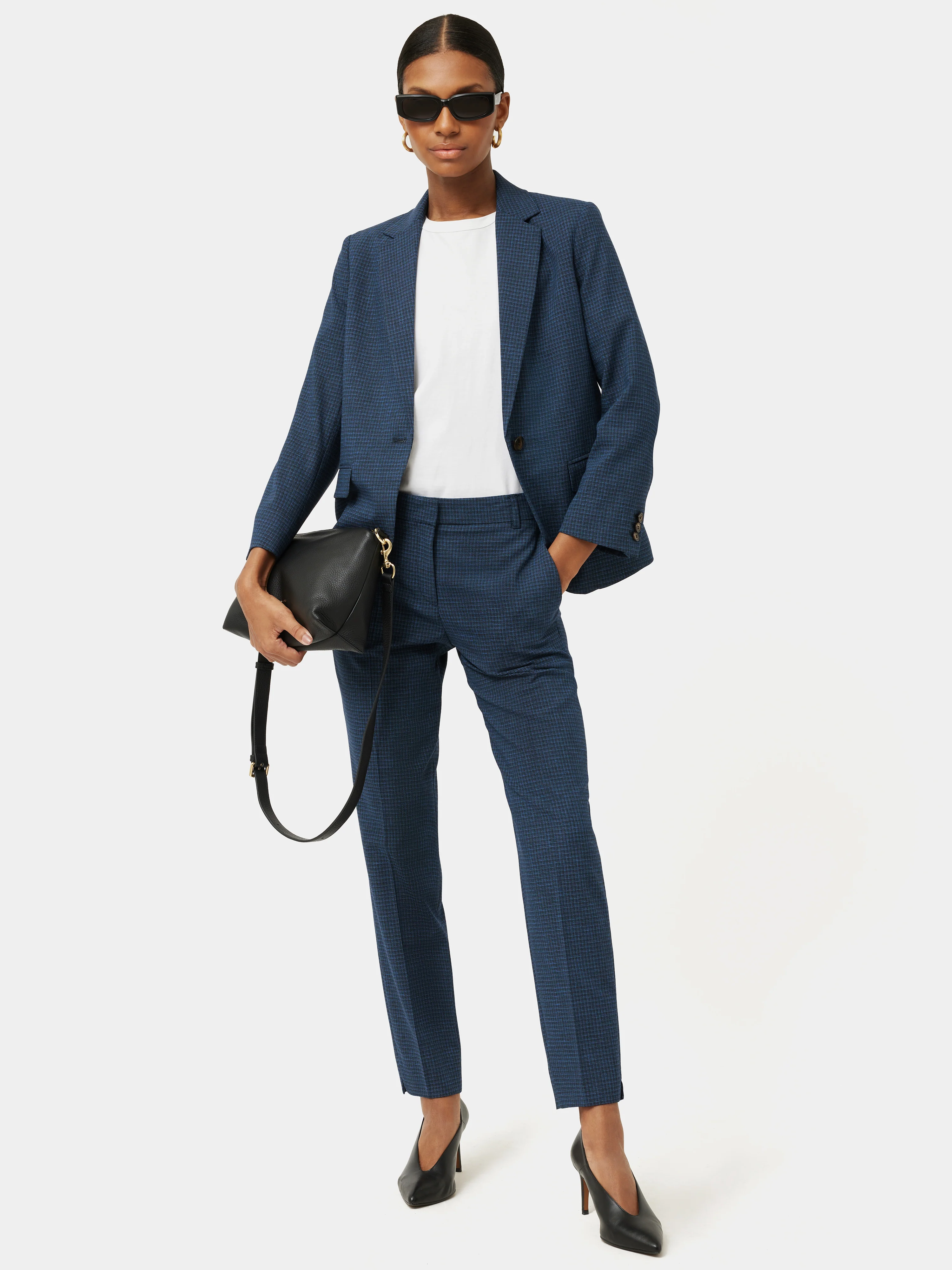 Portofino Palmer Check Trouser | Navy - Image 4