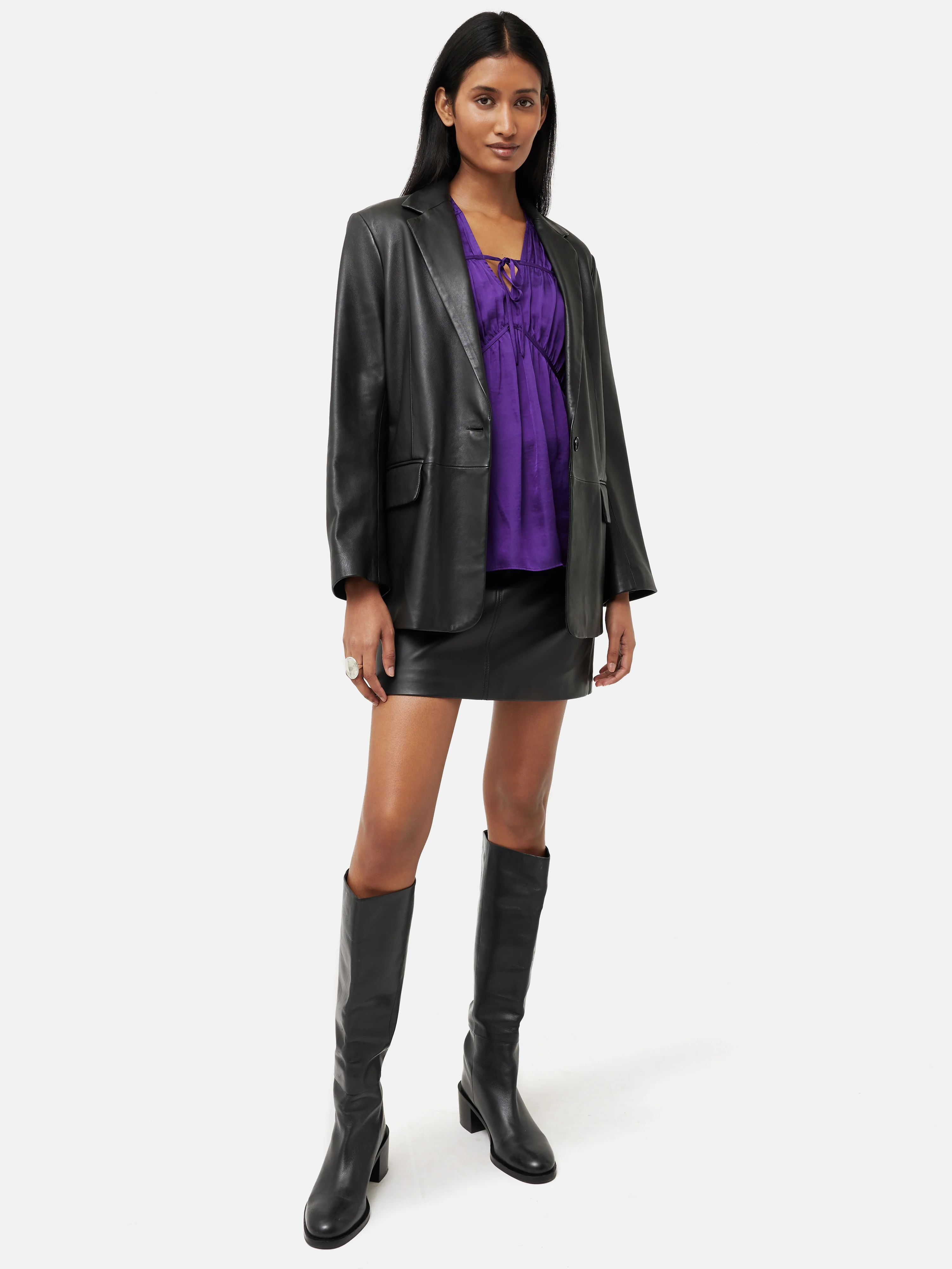 Recycled Satin Drape Top | Purple - Image 3