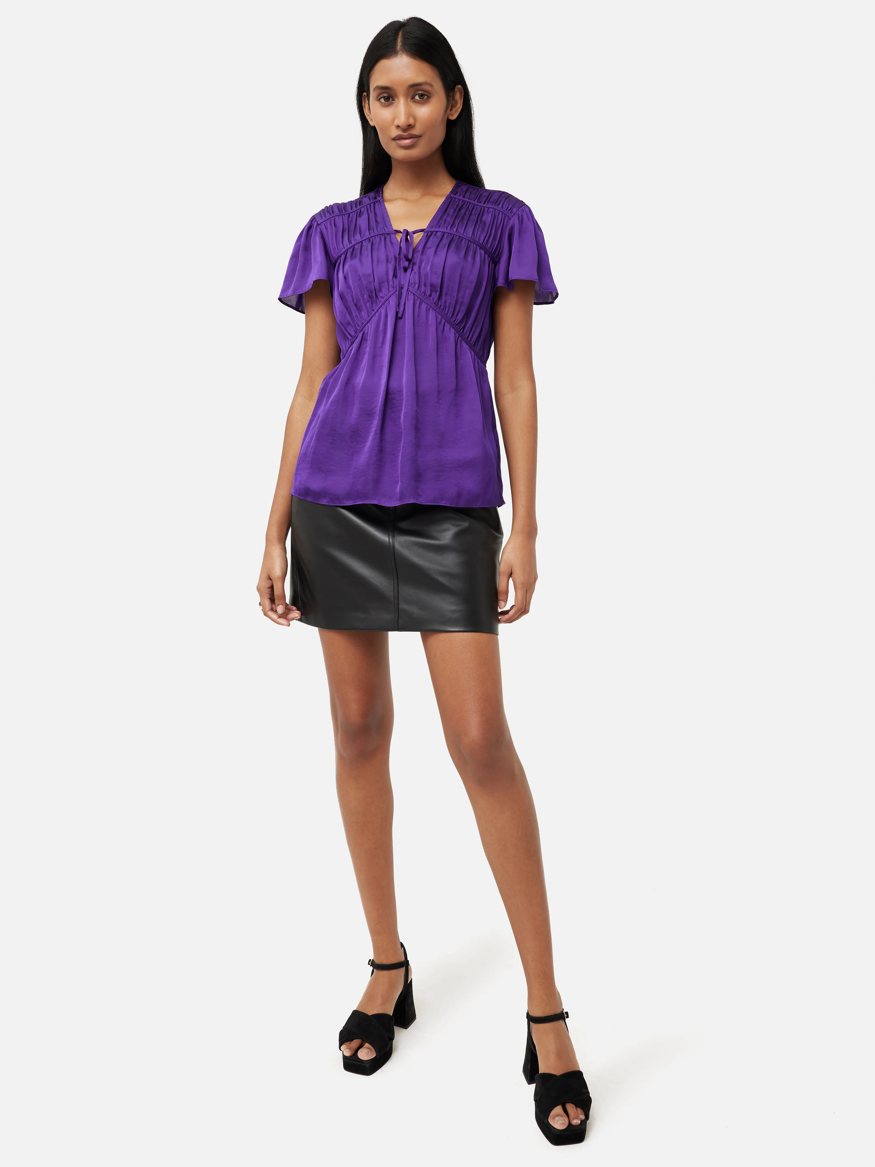 Recycled Satin Drape Top | Purple - Image 4