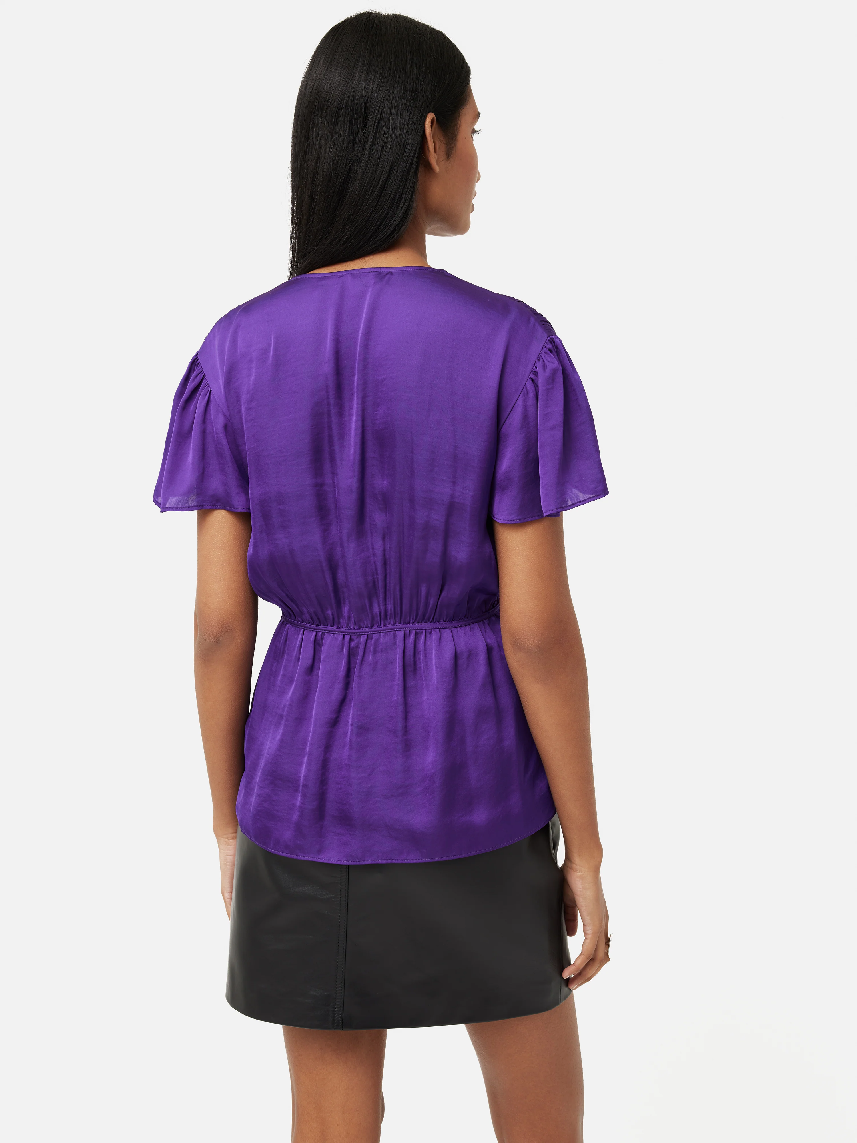 Recycled Satin Drape Top | Purple - Image 5