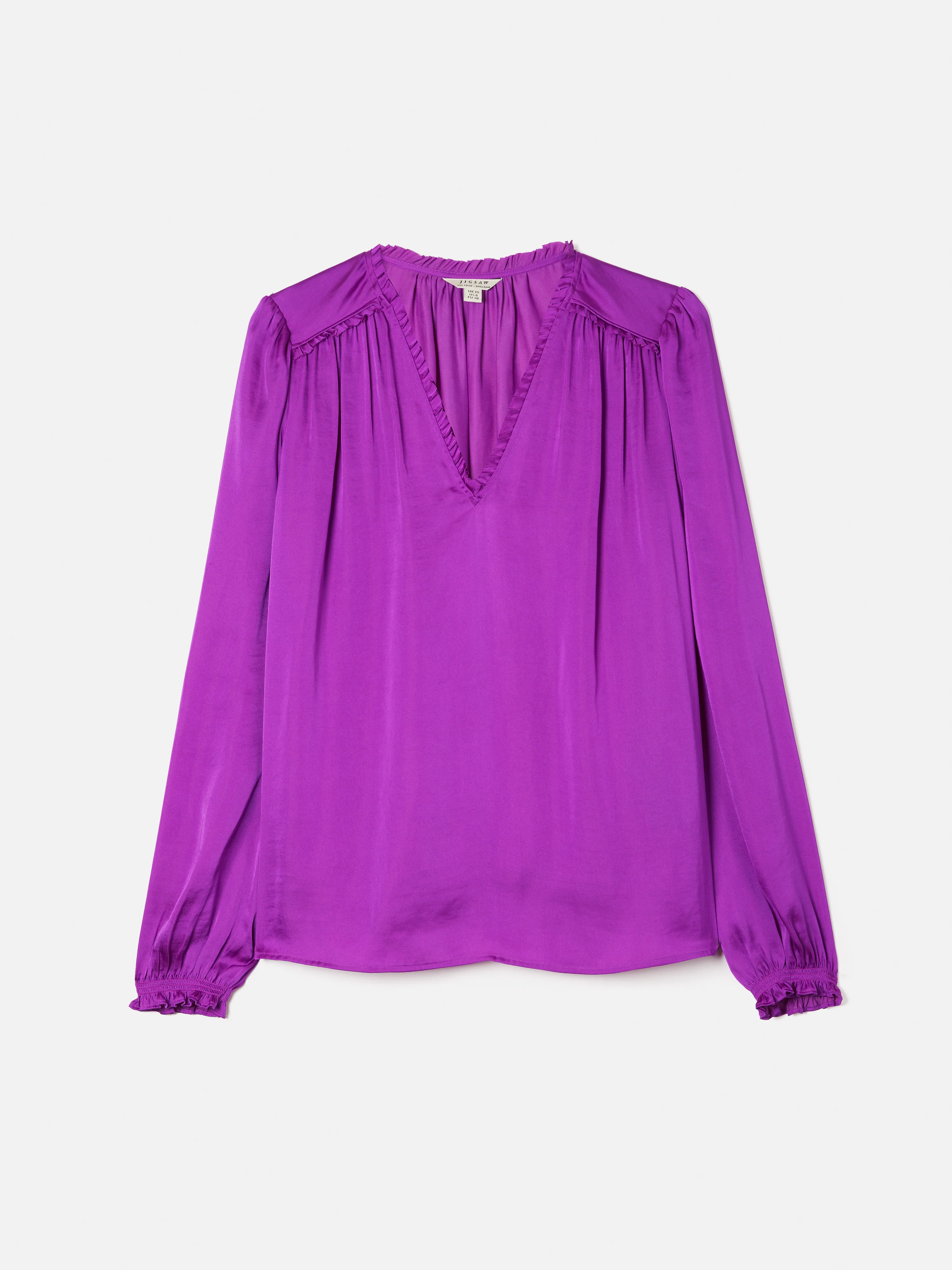 Recycled Satin V Neck Top | Purple - Image 7